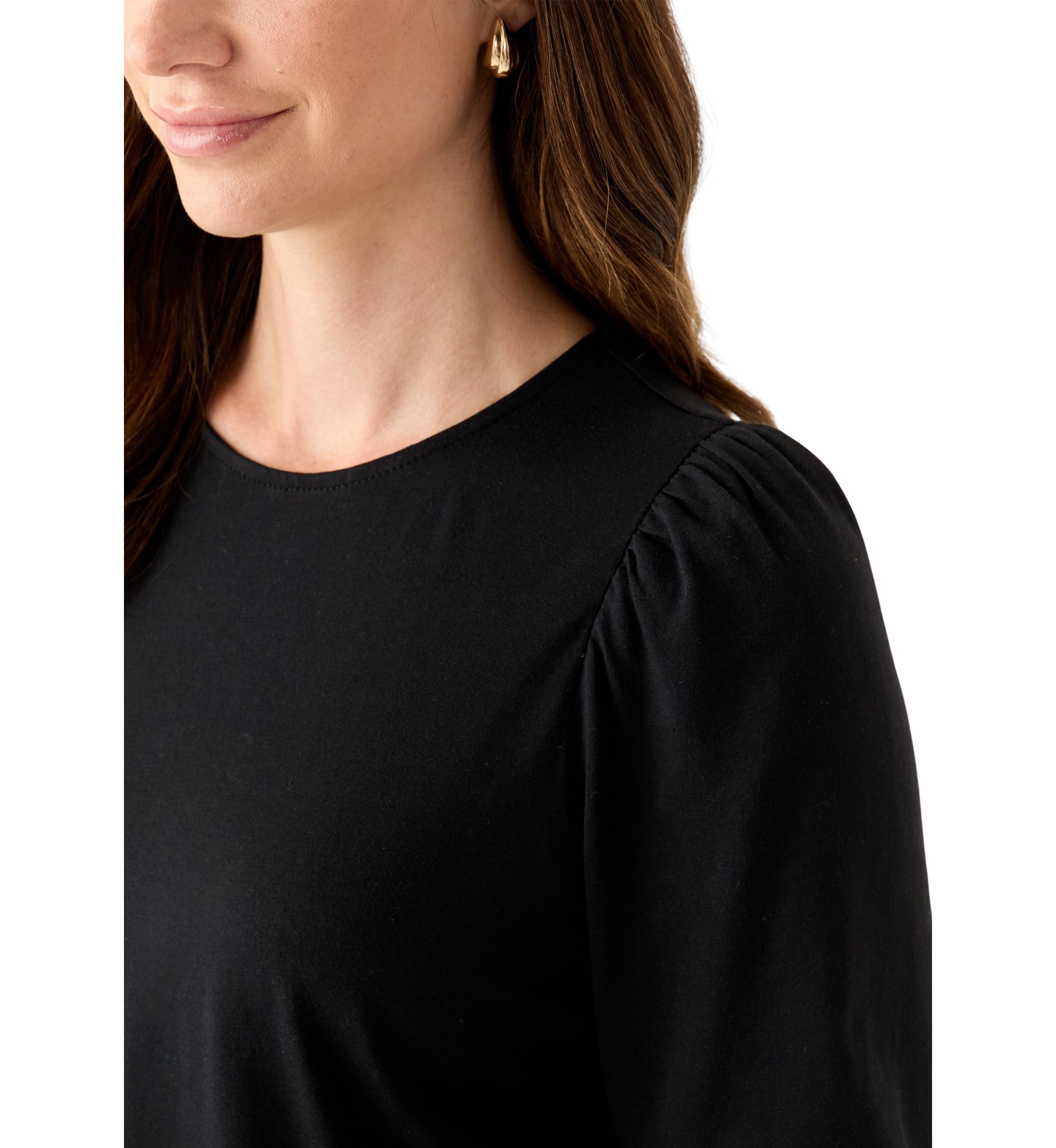 Womens 3/4 Puff Sleeve Top