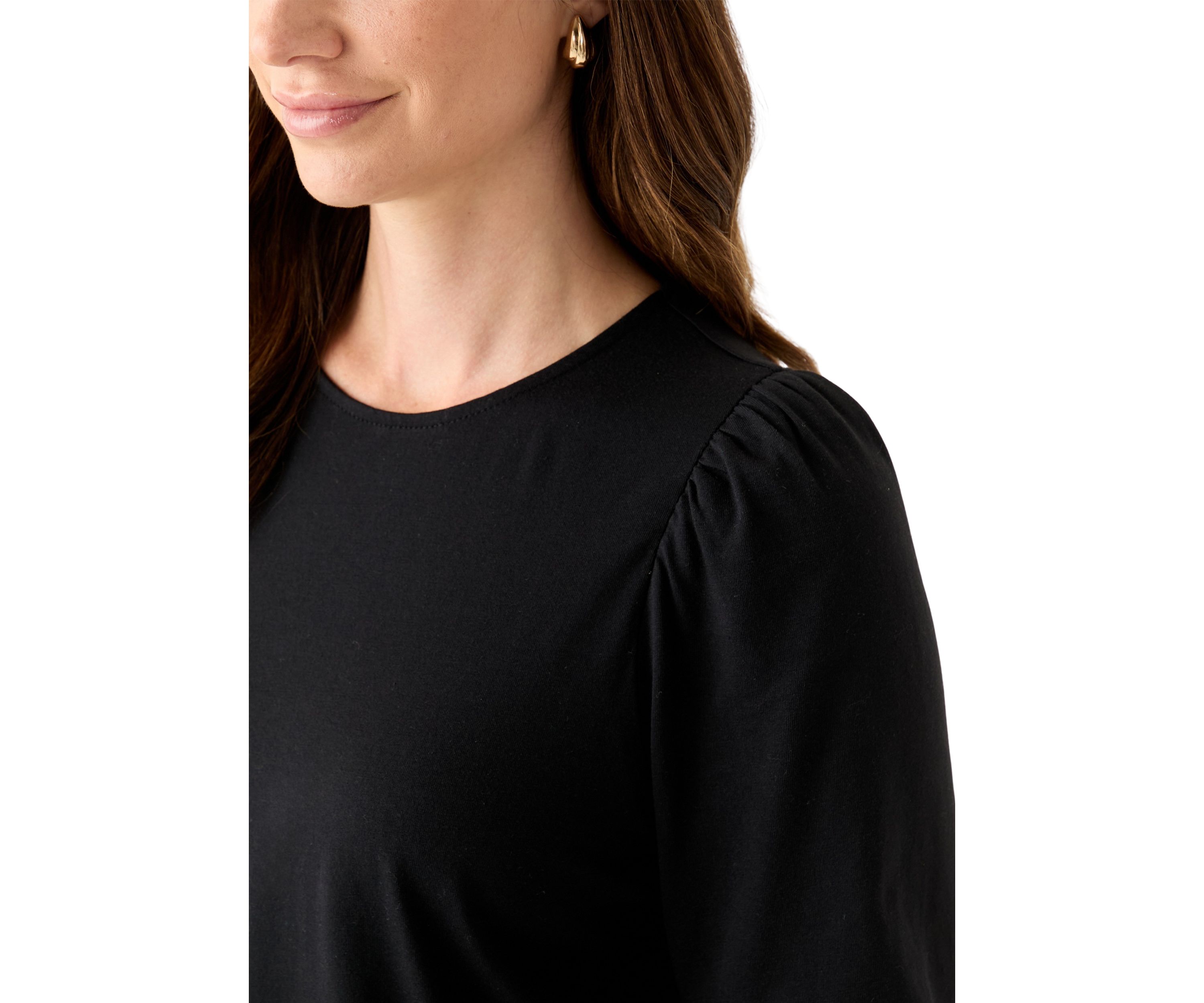 Womens 3/4 Puff Sleeve Top