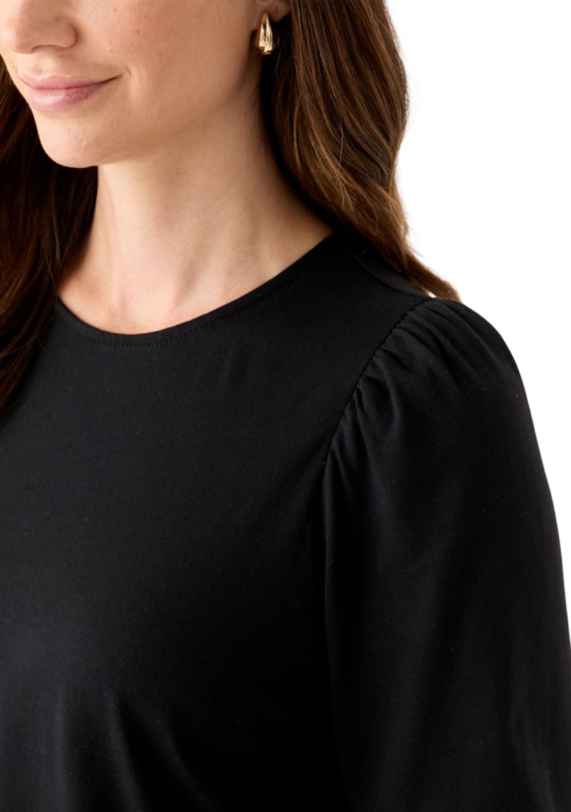 Womens 3/4 Puff Sleeve Top