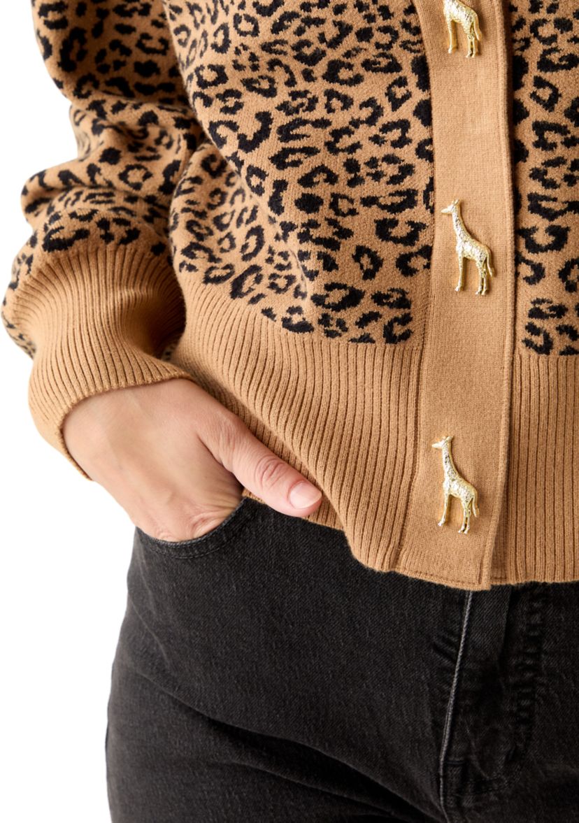 Womens Animal Print Cardigan