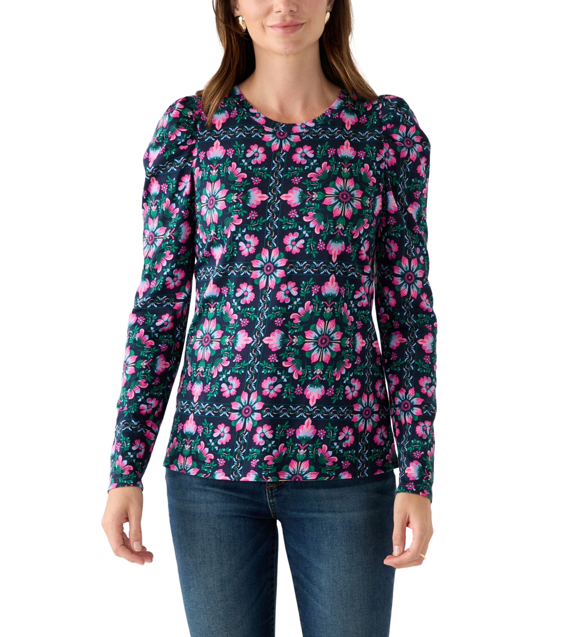 Womens Pleated Shoulder T-Shirt