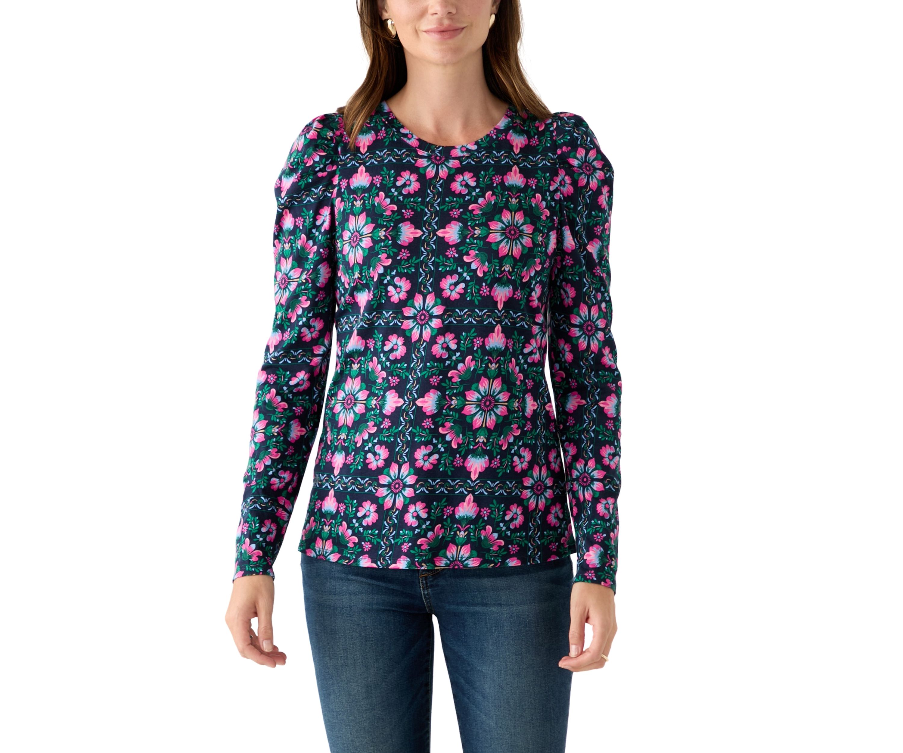 Womens Pleated Shoulder T-Shirt