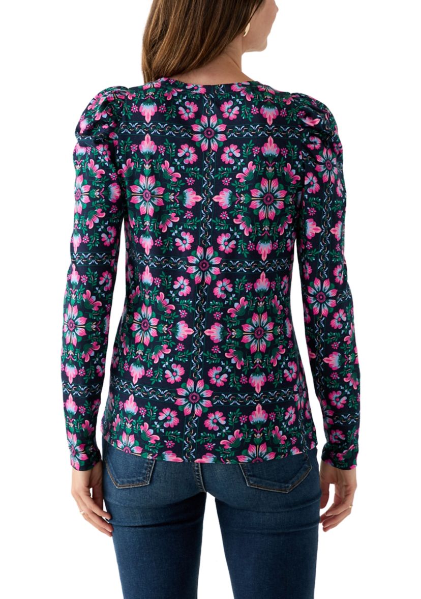 Womens Pleated Shoulder T-Shirt