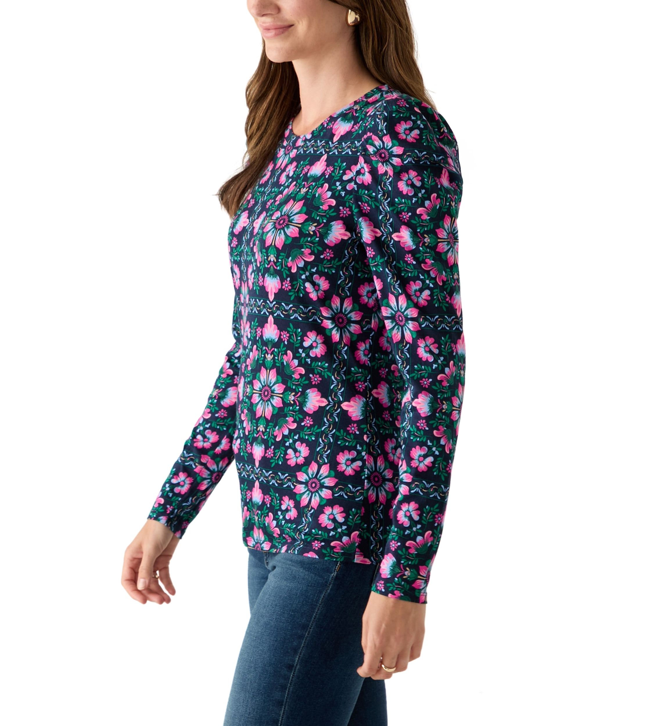 Womens Pleated Shoulder T-Shirt
