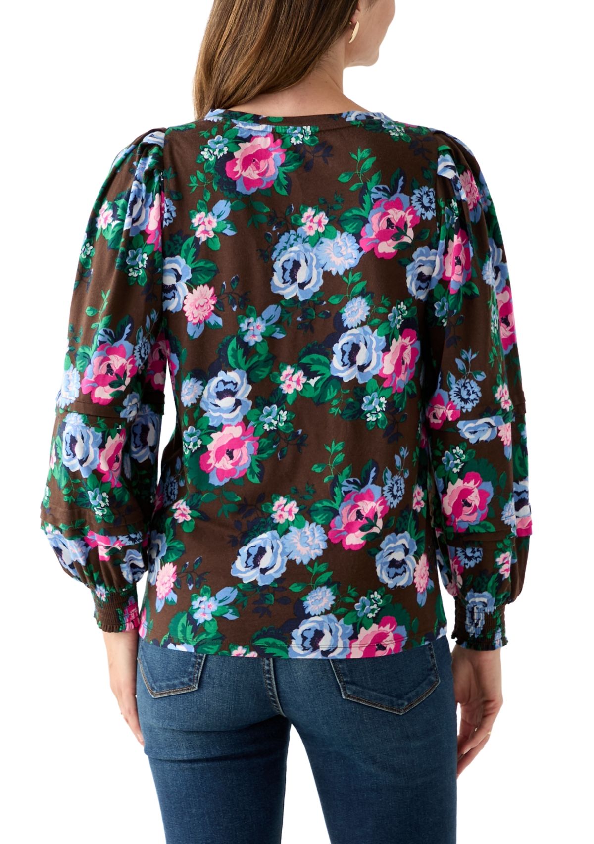 Womens Long Sleeve Pintuck Top 