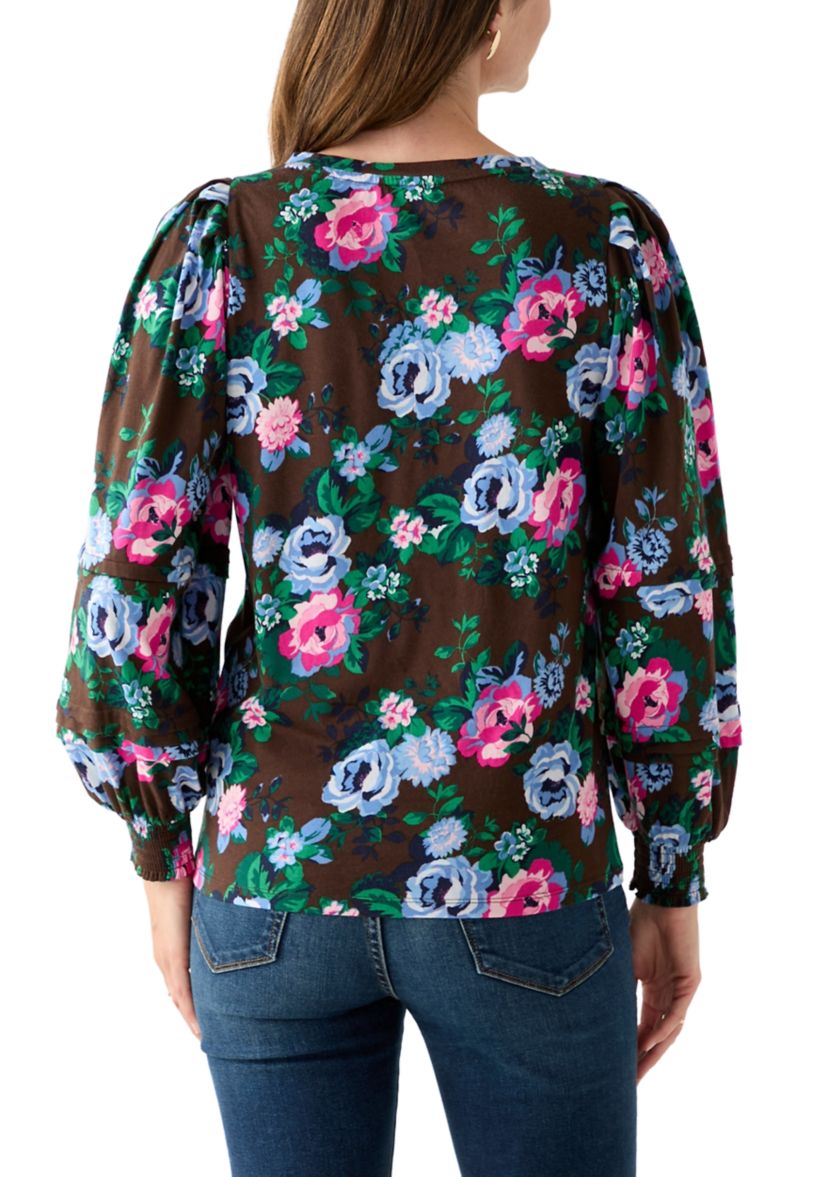 Womens Long Sleeve Pintuck Top 