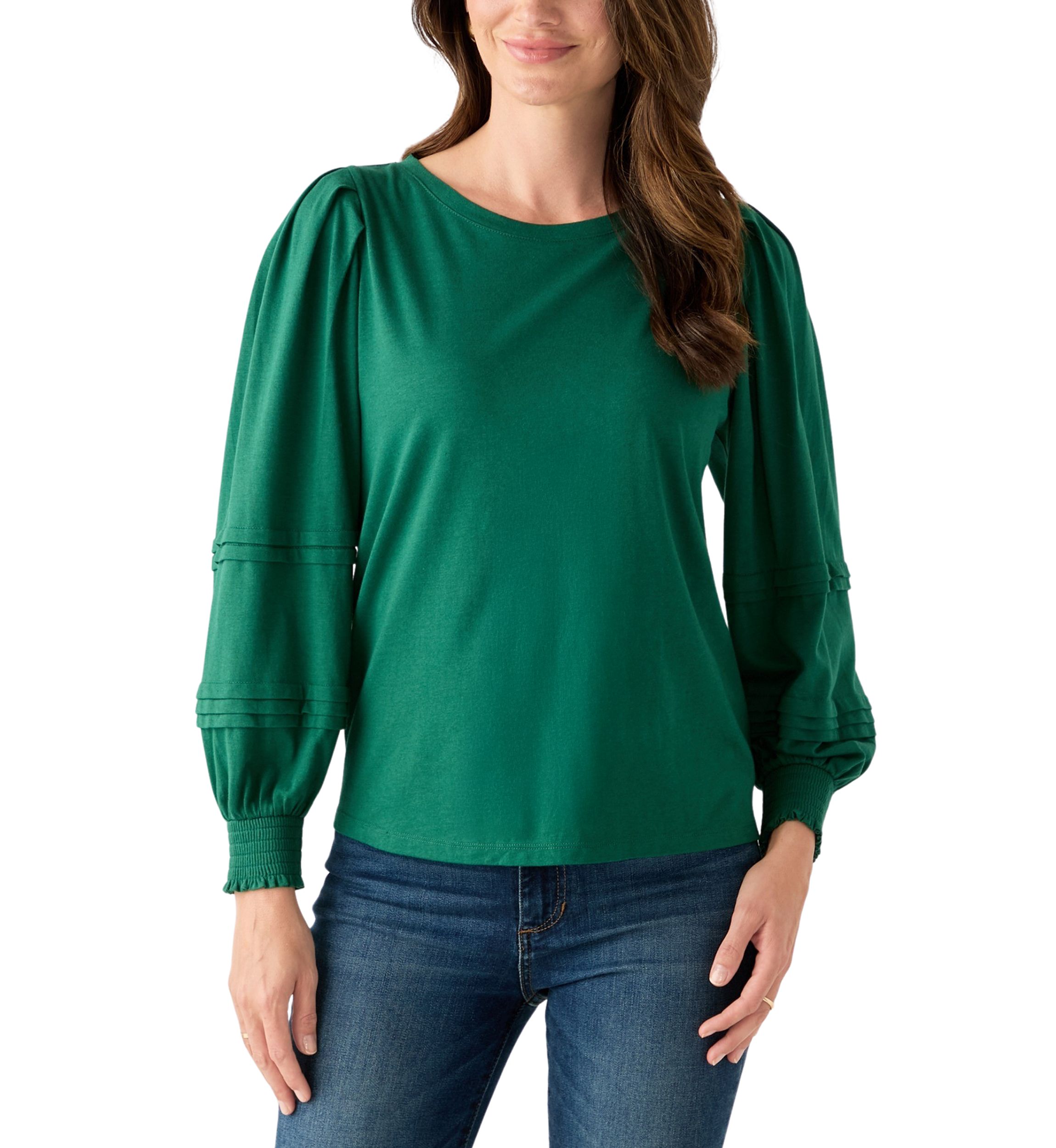 Womens Long Sleeve Pintucked Shirt