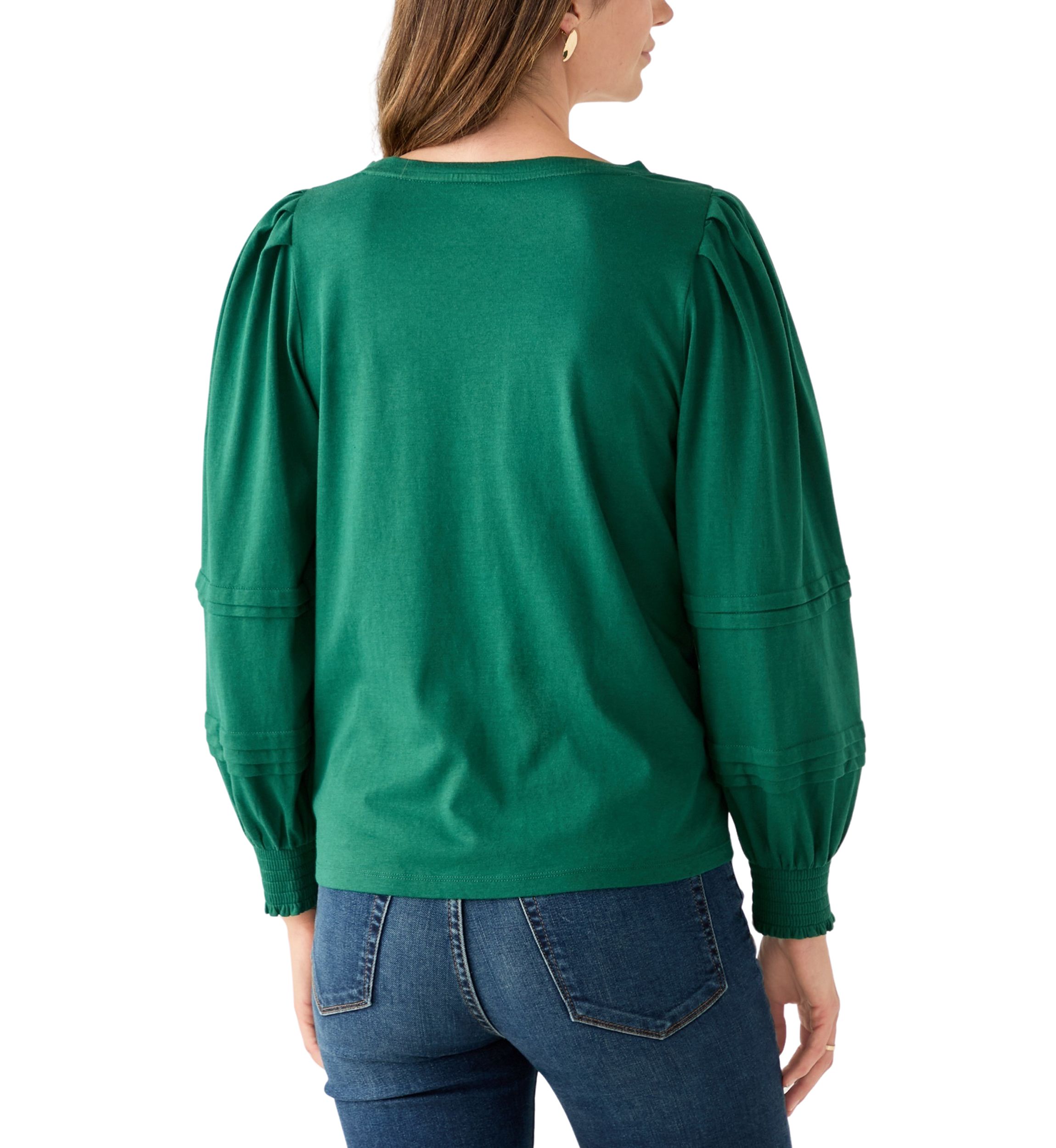 Womens Long Sleeve Pintucked Shirt