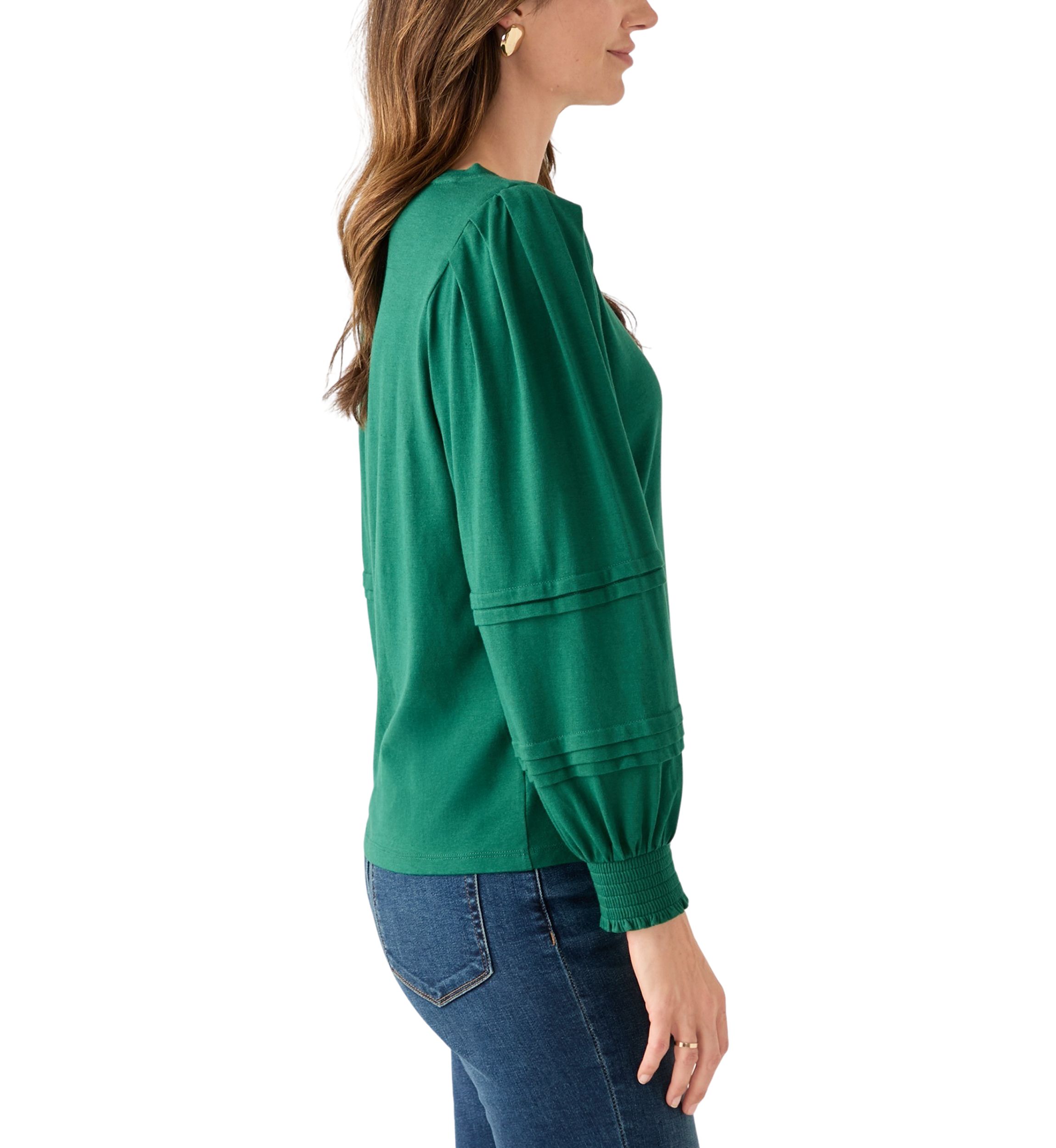 Womens Long Sleeve Pintucked Shirt