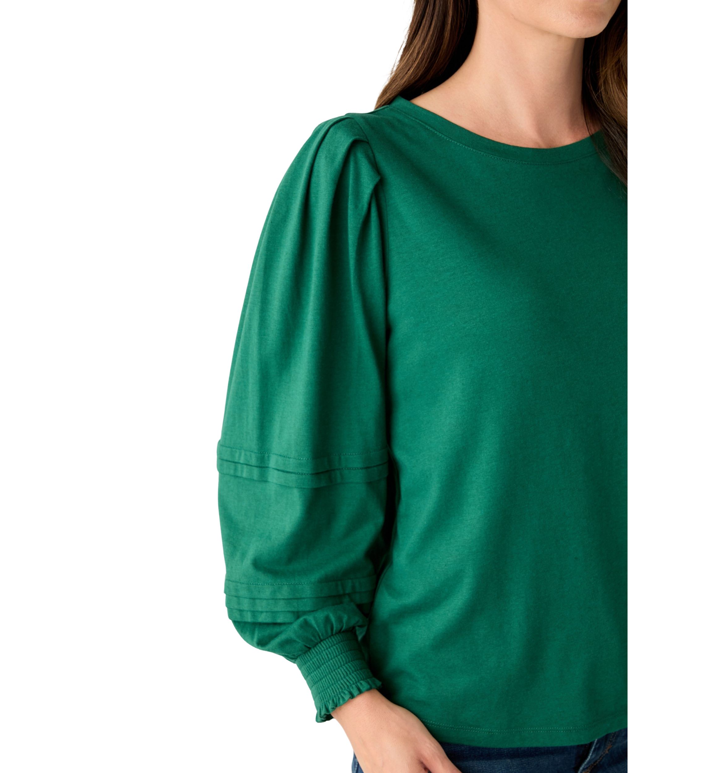 Womens Long Sleeve Pintucked Shirt
