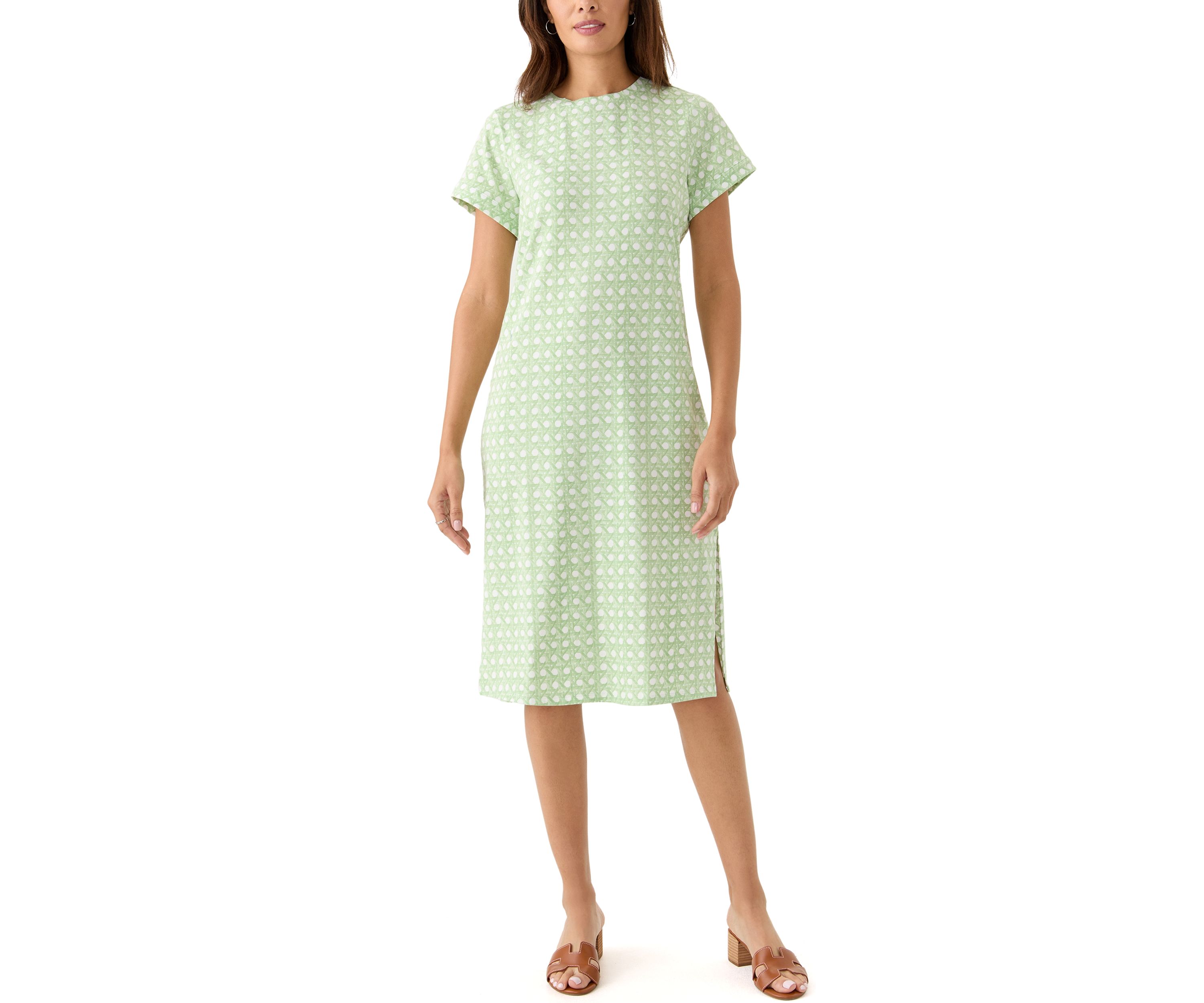 Womens Printed Midi Shirtdress