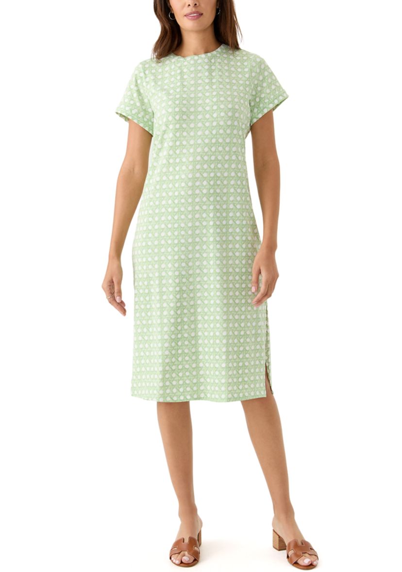 Womens Printed Midi Shirtdress