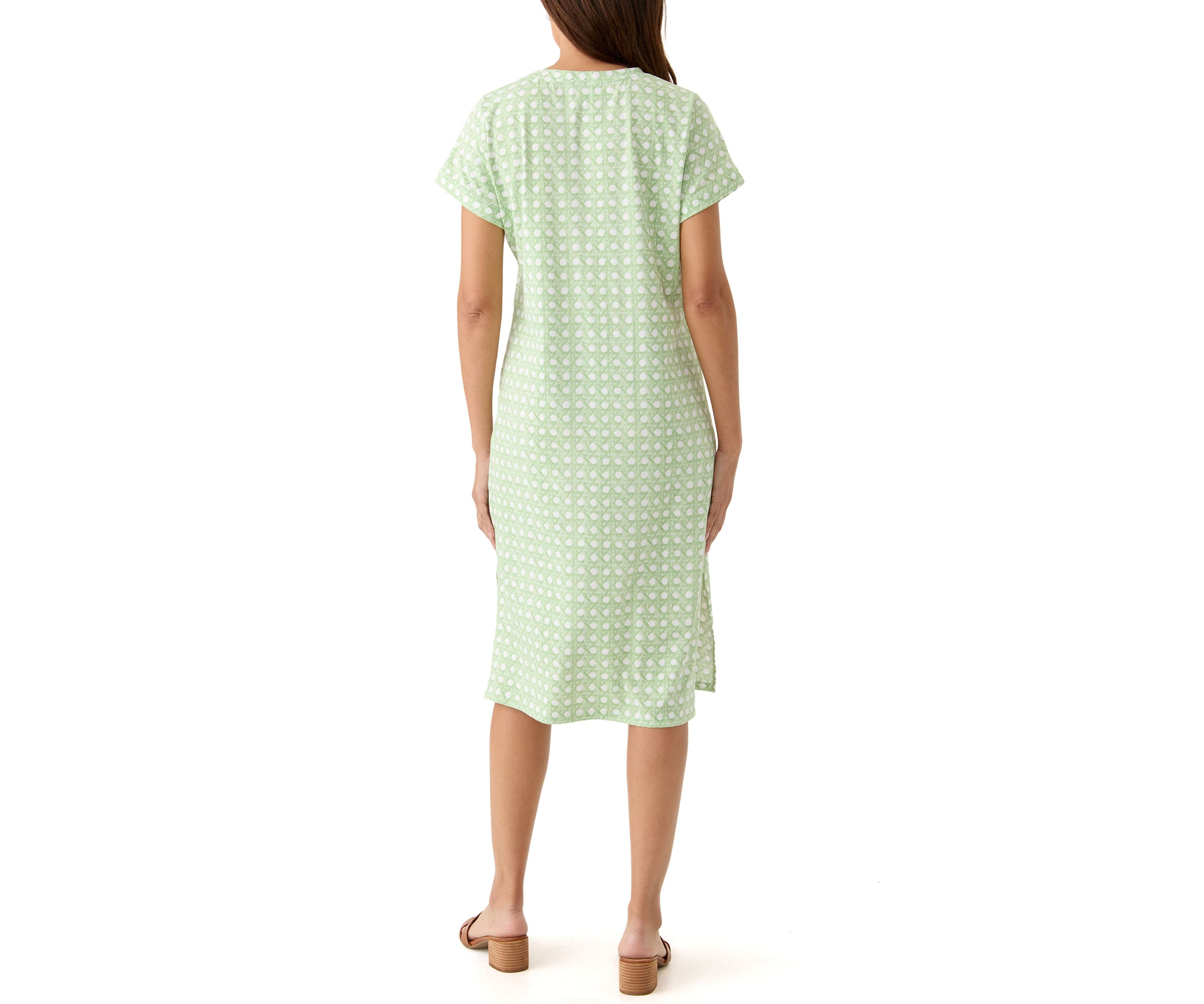 Womens Printed Midi Shirtdress