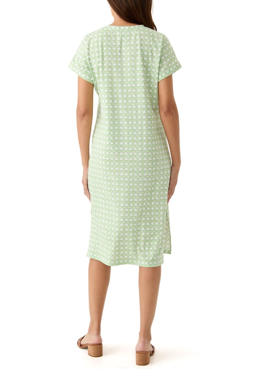 Womens Printed Midi Shirtdress