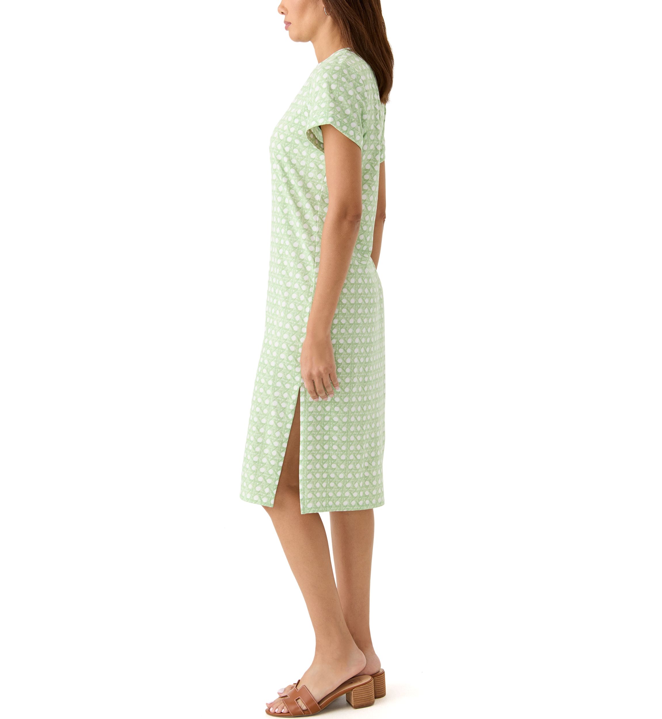 Womens Printed Midi Shirtdress