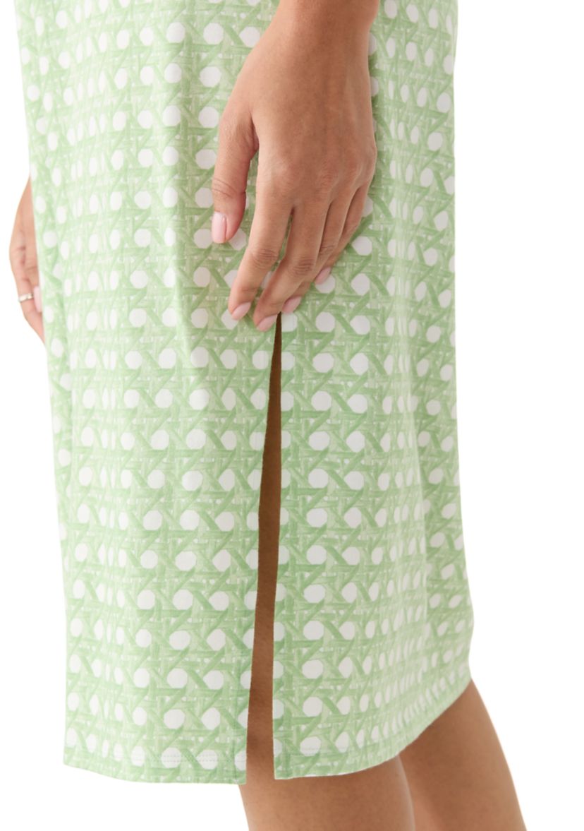 Womens Printed Midi Shirtdress