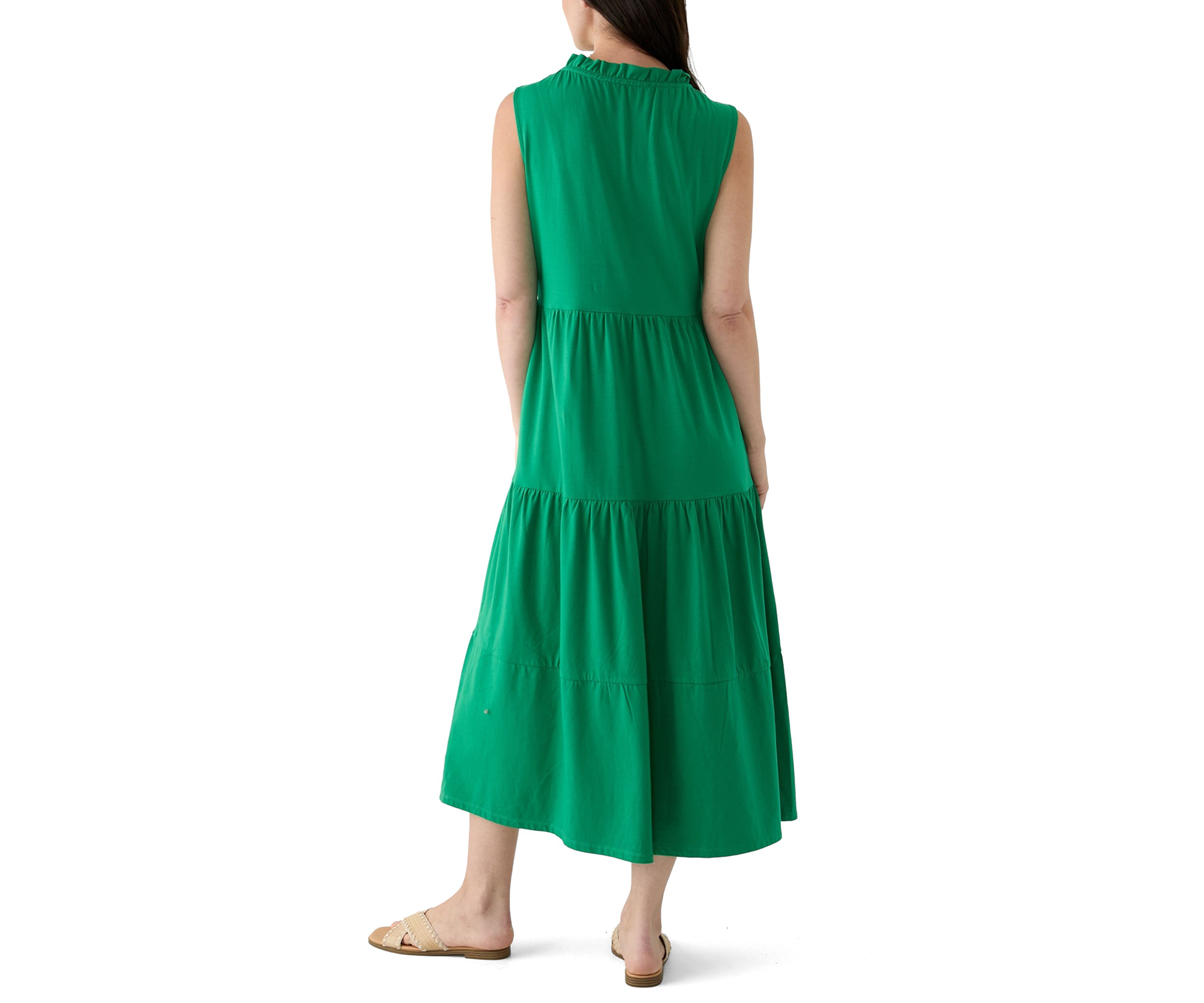 Womens Sleeveless Maxi Peasant Dress