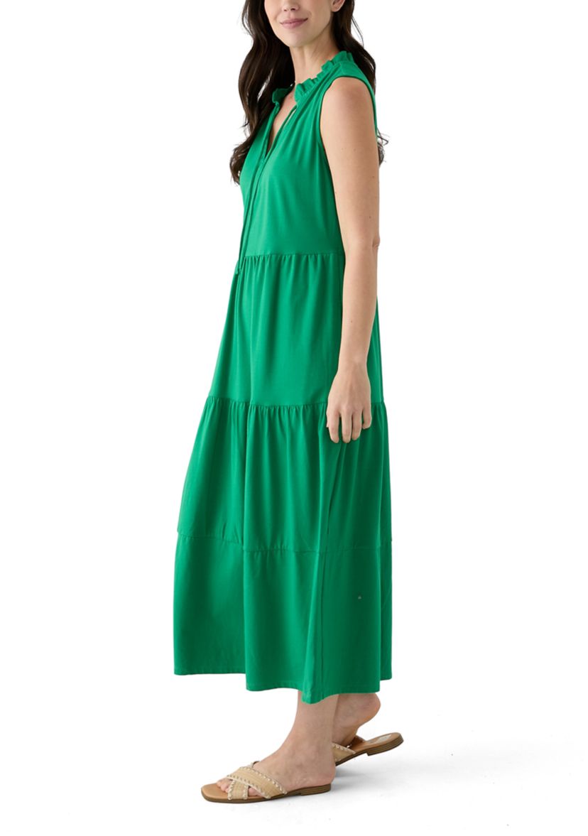 Womens Sleeveless Maxi Peasant Dress