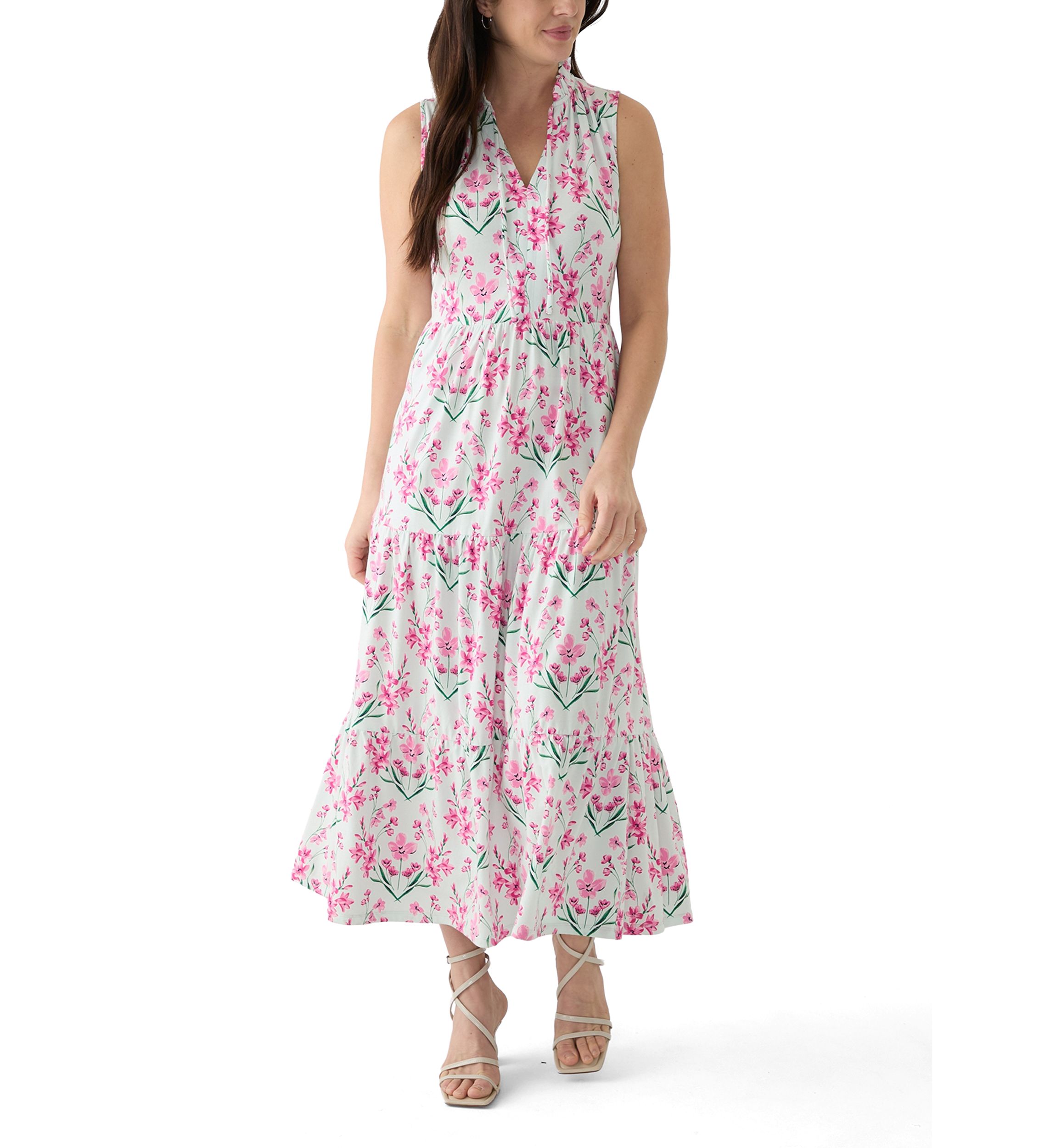 Womens Sleeveless Maxi Peasant Dress
