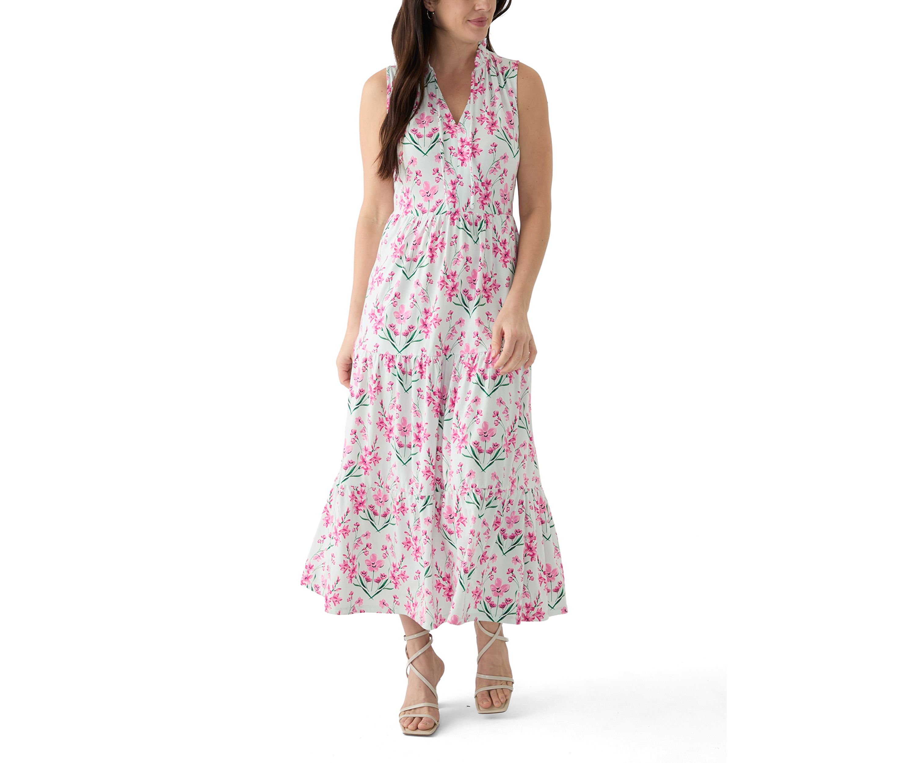 Womens Sleeveless Maxi Peasant Dress