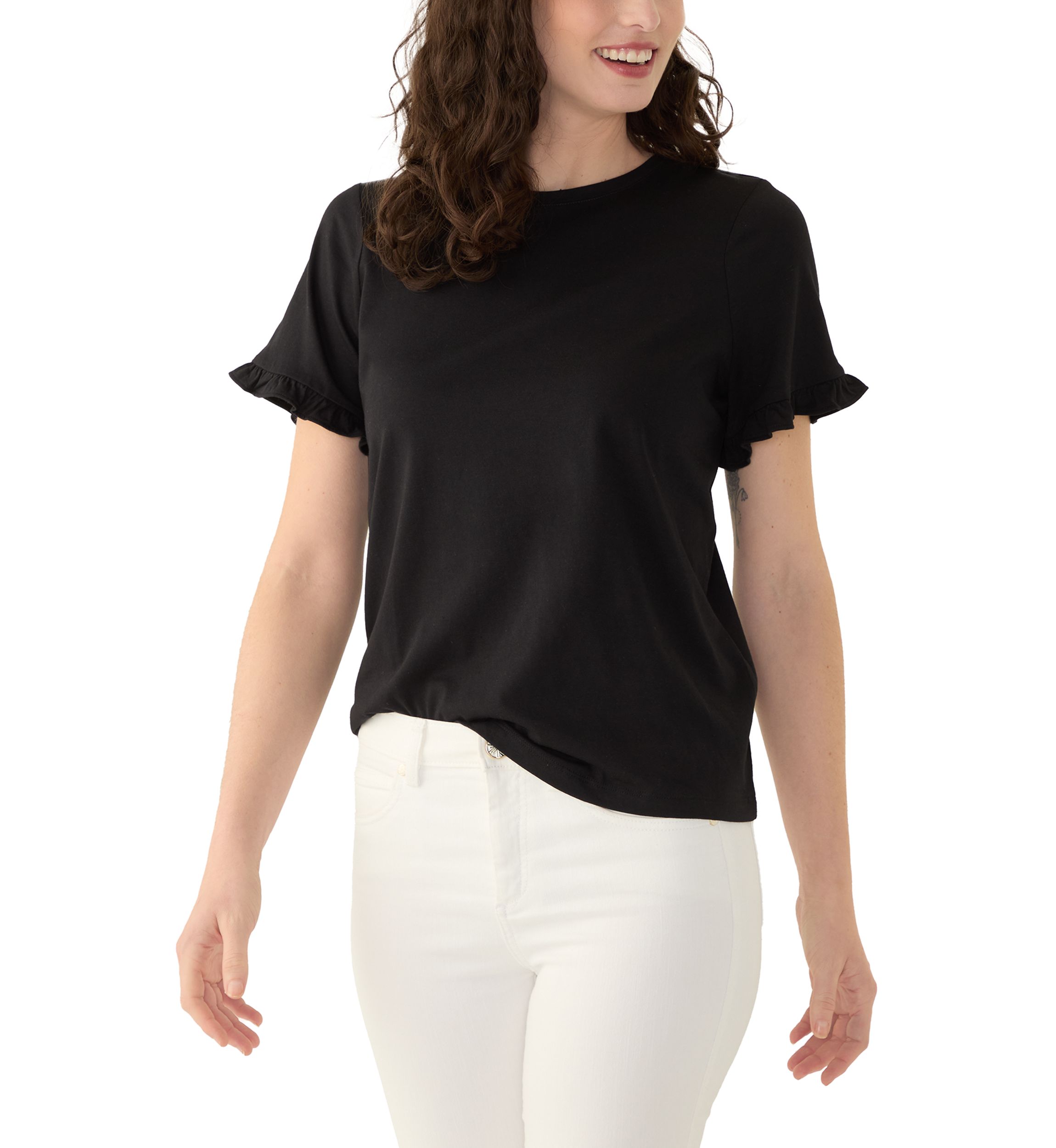 Womens Flutter Sleeve Top