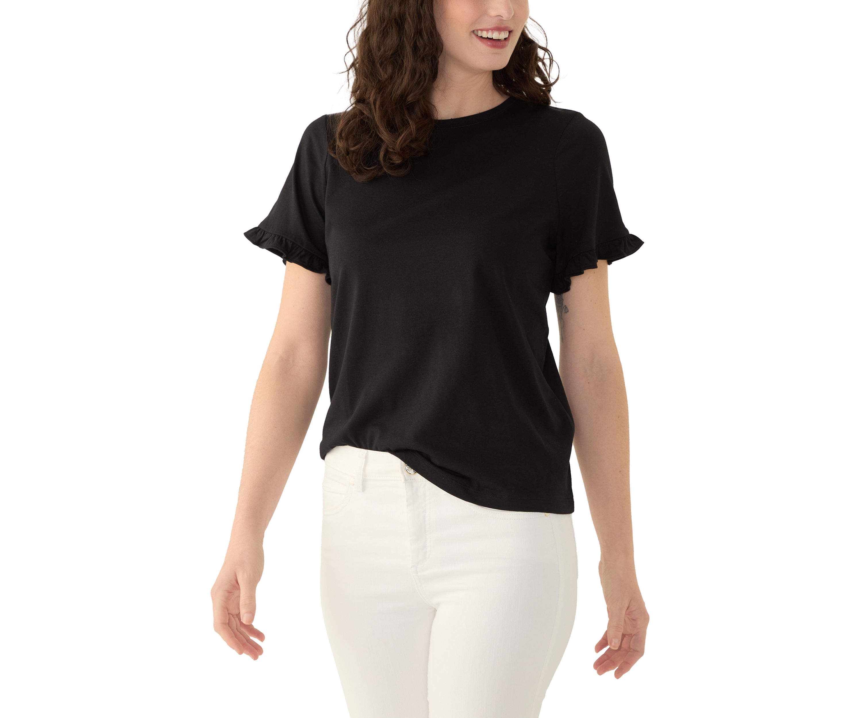 Womens Flutter Sleeve Top
