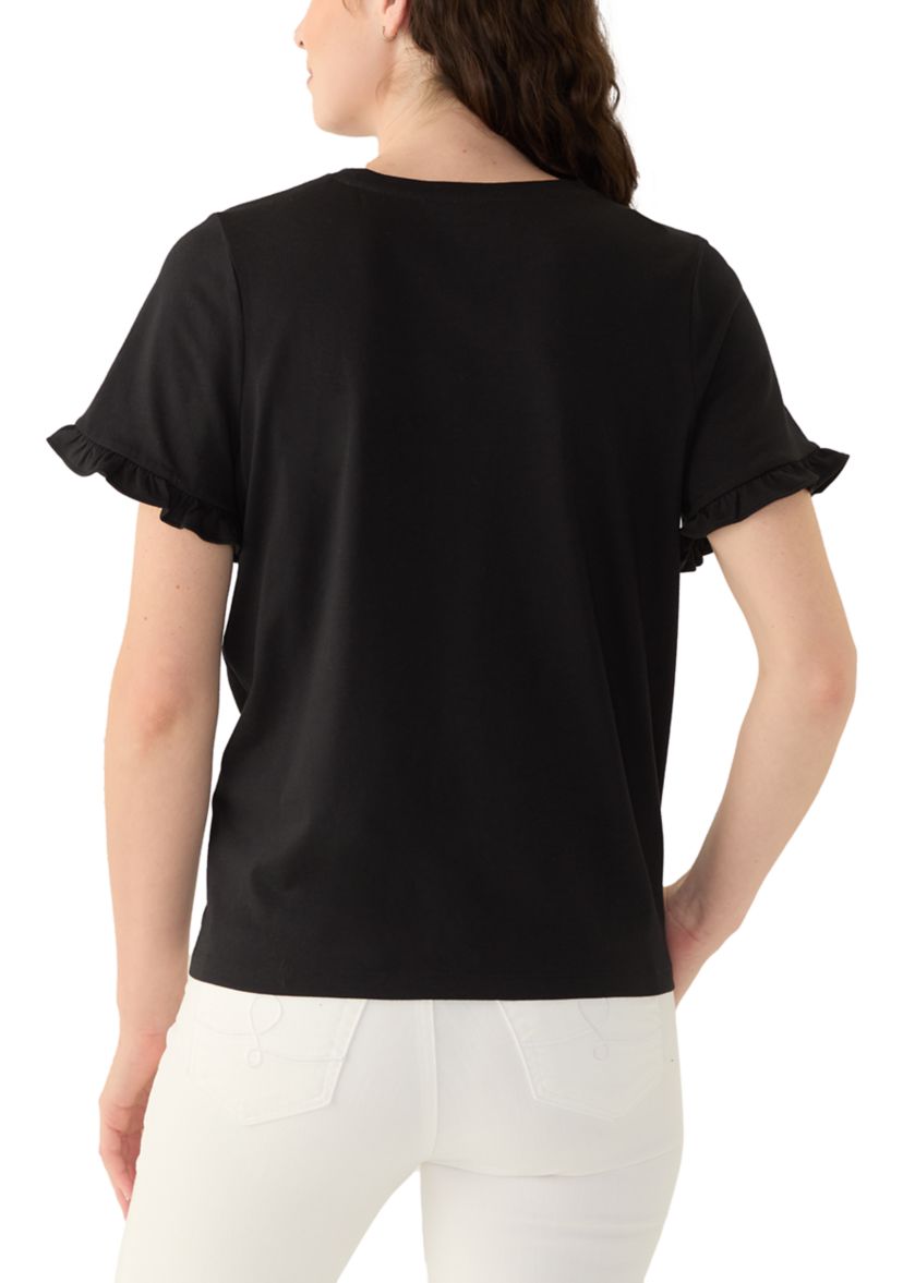 Womens Flutter Sleeve Top