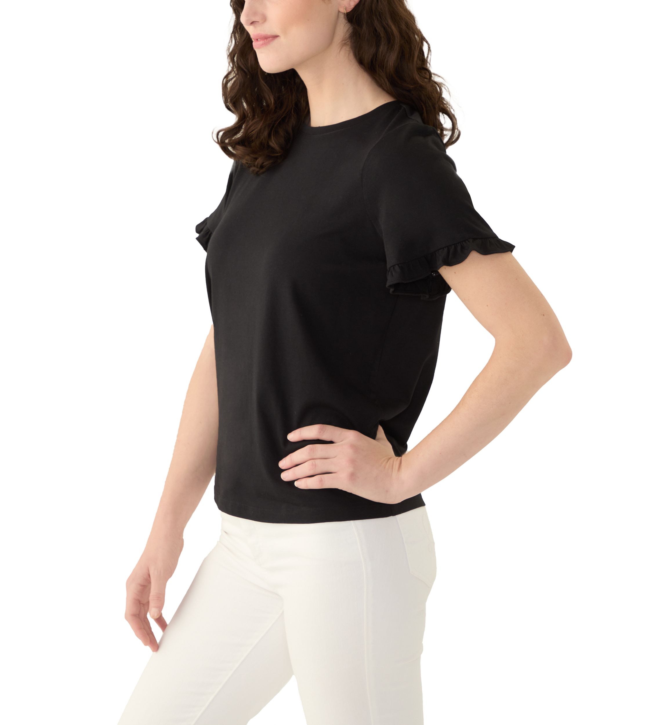 Womens Flutter Sleeve Top