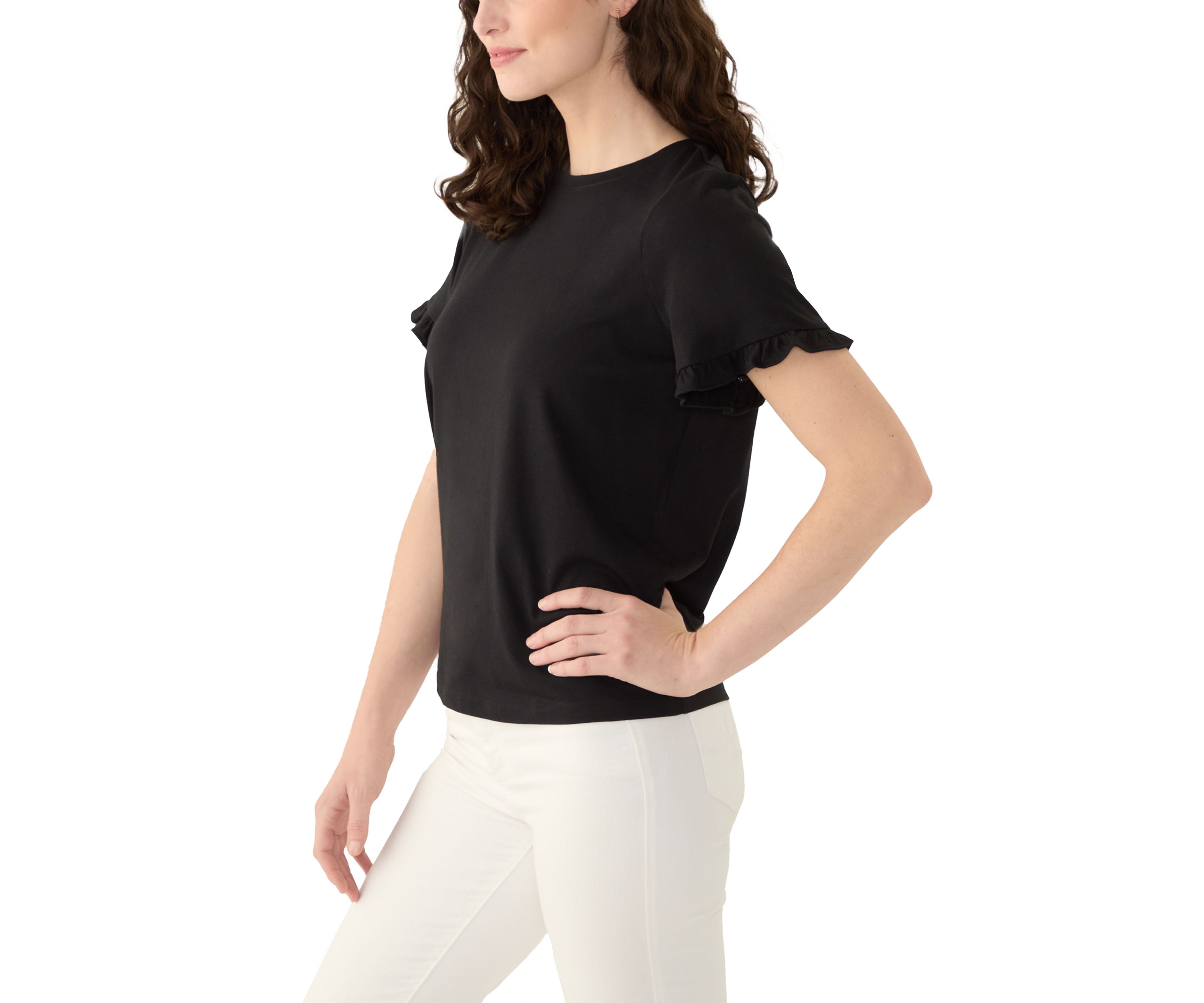 Womens Flutter Sleeve Top