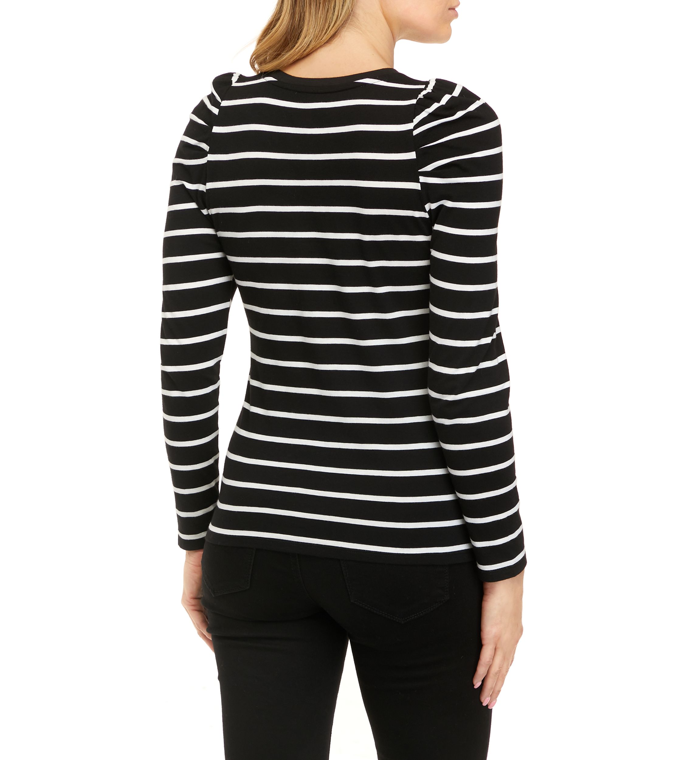 Petite Long Sleeve Striped T-Shirt