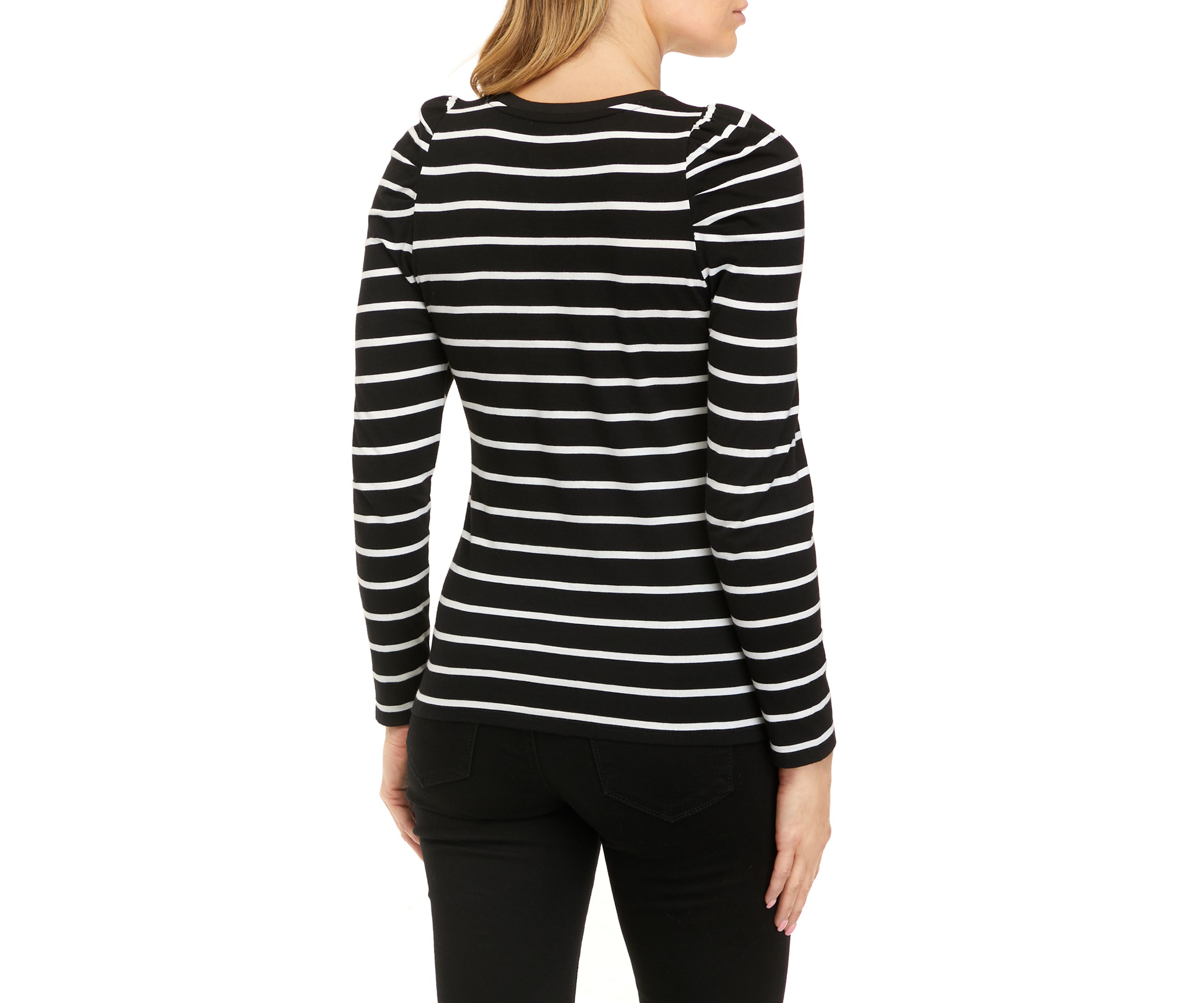 Petite Long Sleeve Striped T-Shirt