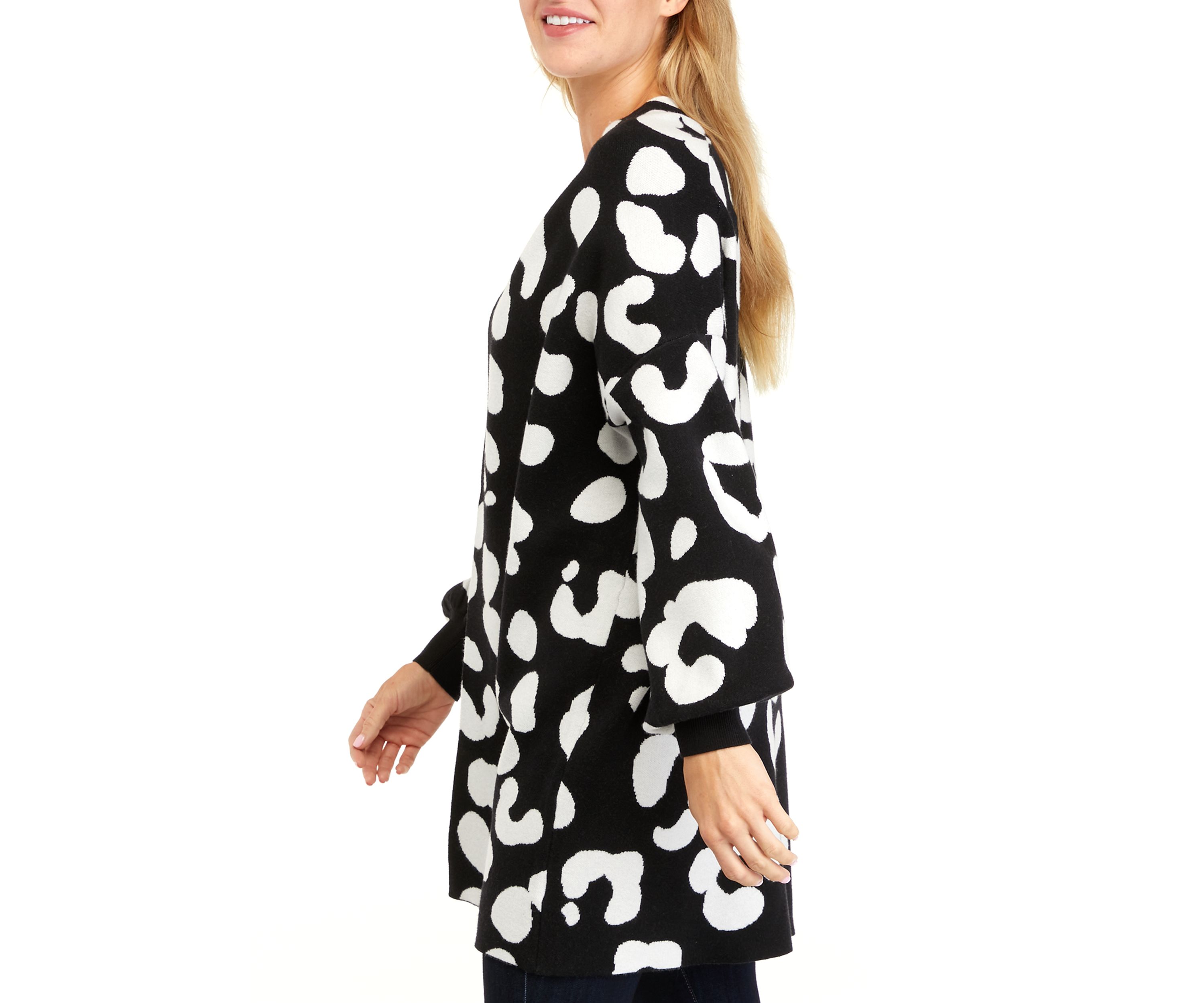 Petite Long Sleeve Open Front Cardigan