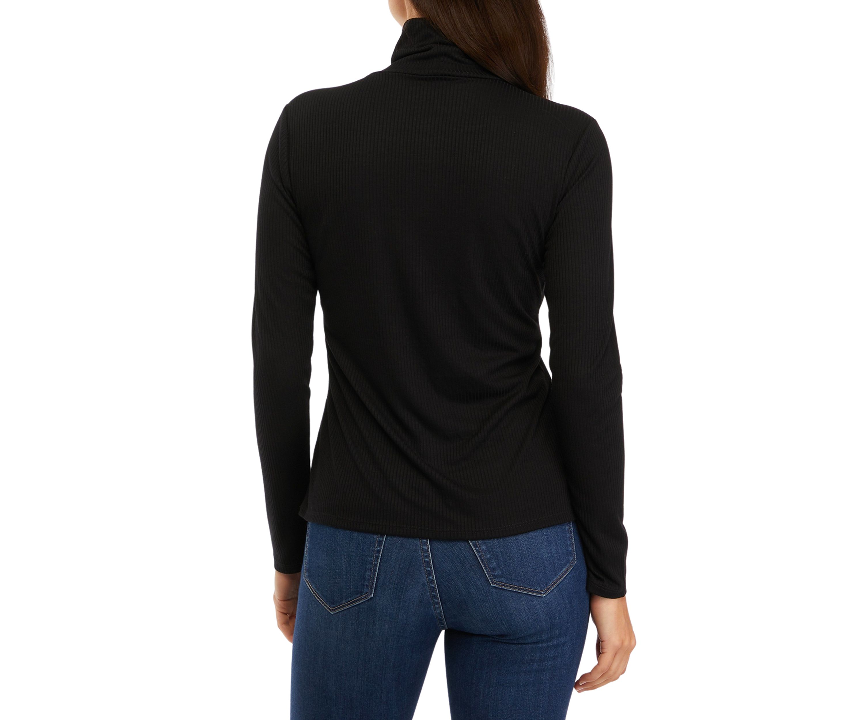 Petite Long Sleeve Ribbed Turtleneck Sweater 