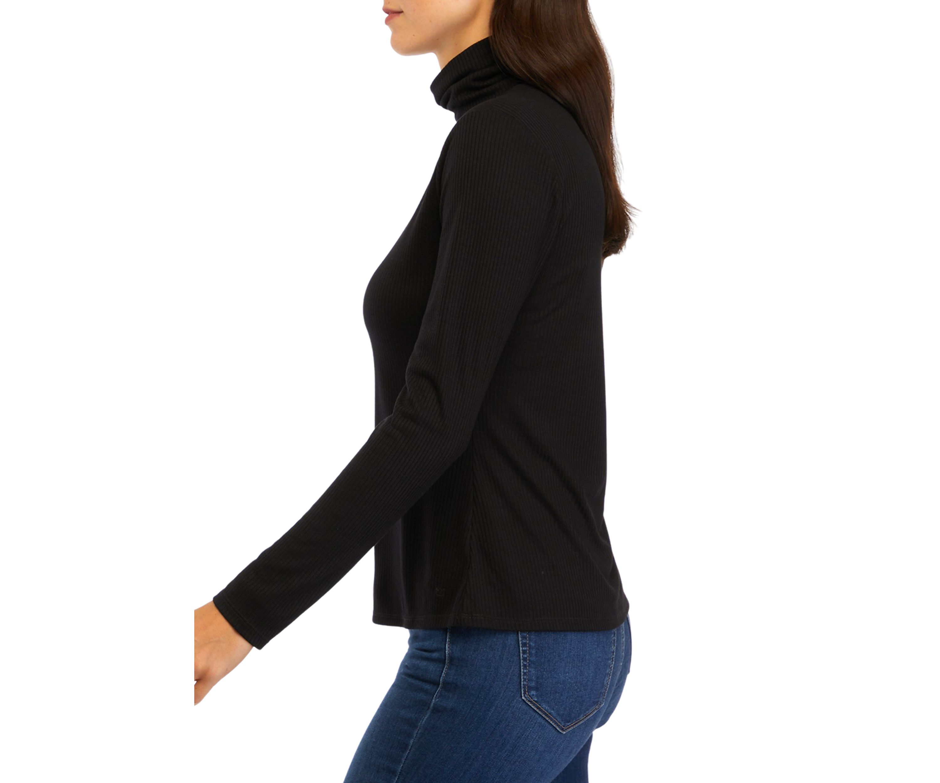 Petite Long Sleeve Ribbed Turtleneck Sweater 
