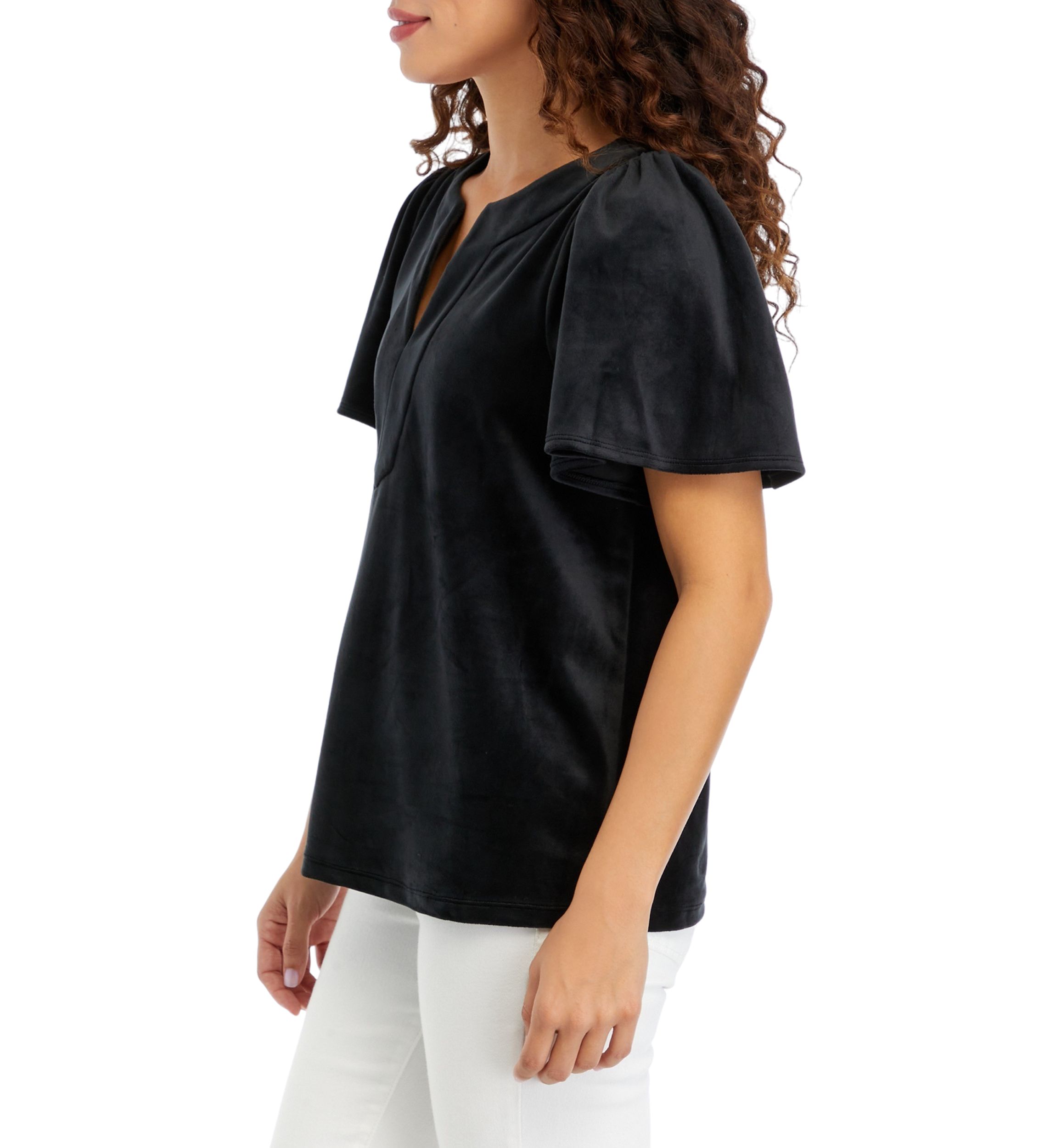 Petite Flutter Sleeve Top