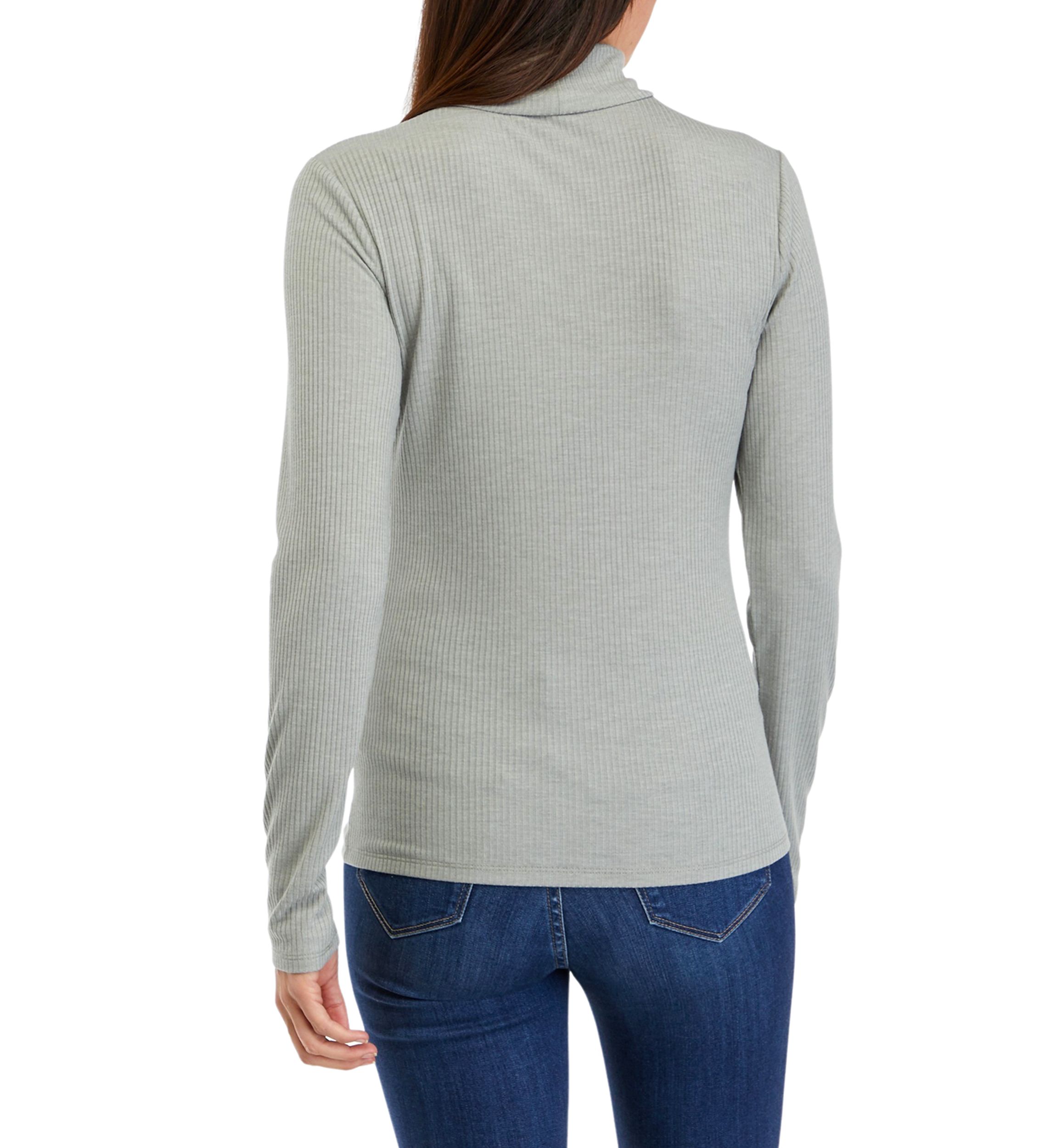 Petite Long Sleeve Ribbed Turtleneck Top
