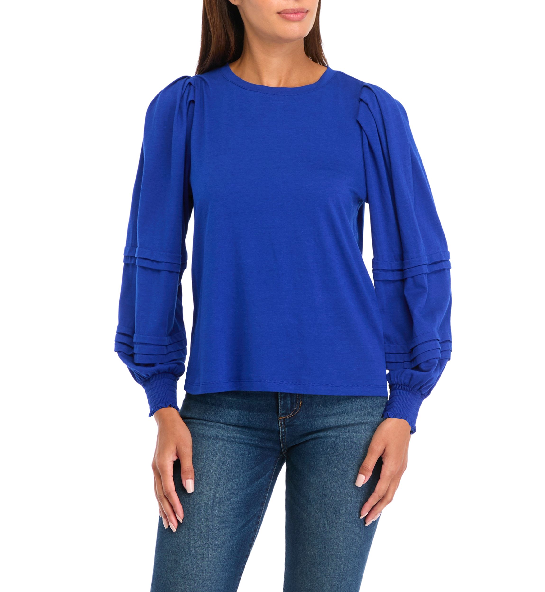 Petite Long Puff Sleeve Top
