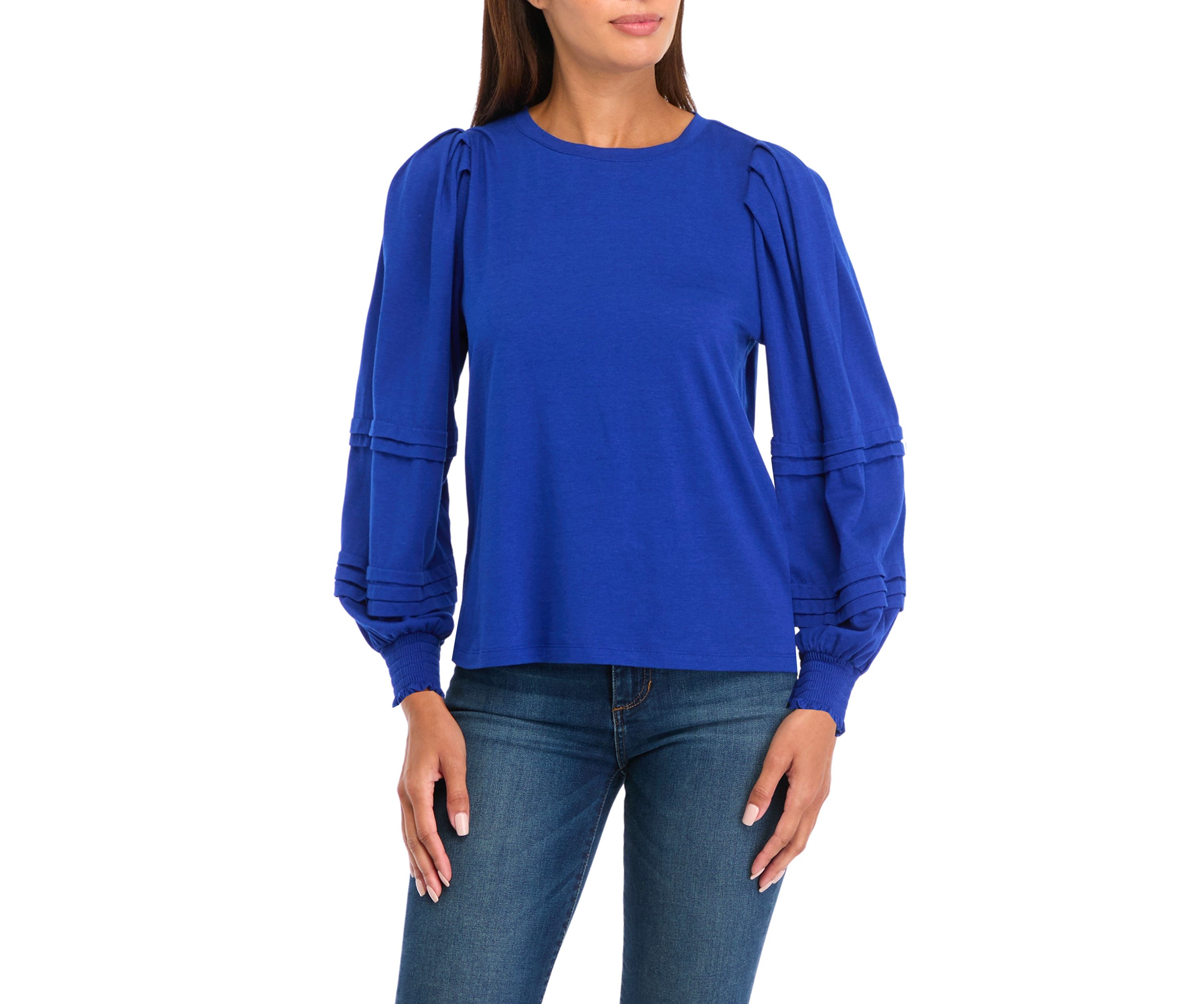 Petite Long Puff Sleeve Top