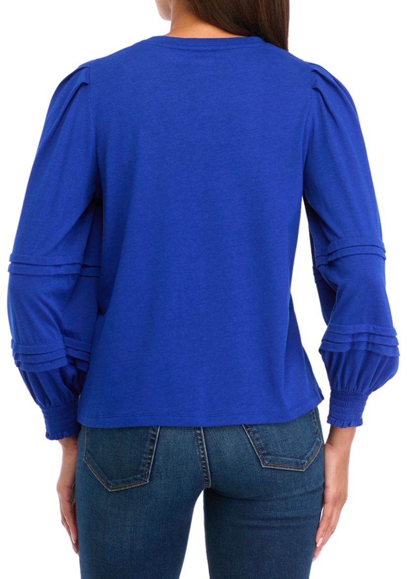 Petite Long Puff Sleeve Top