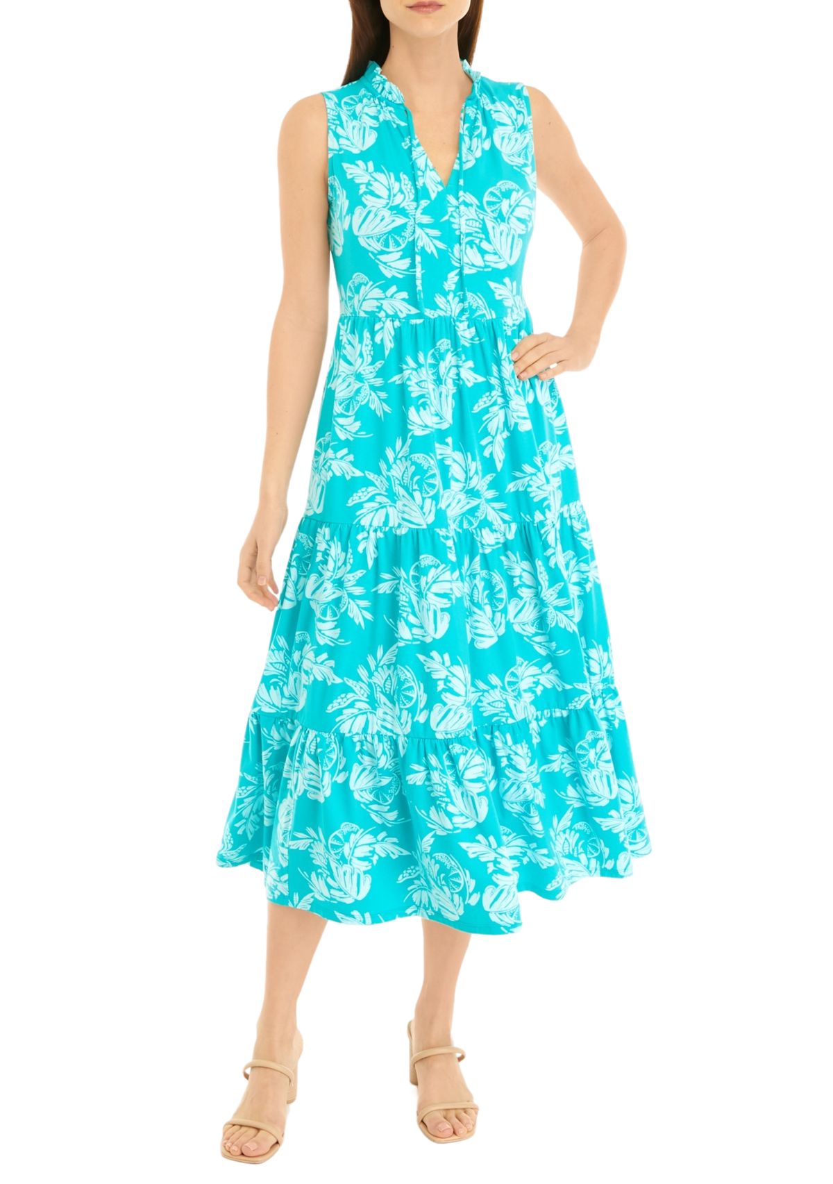 Petite Sleeveless Maxi Peasant Dress