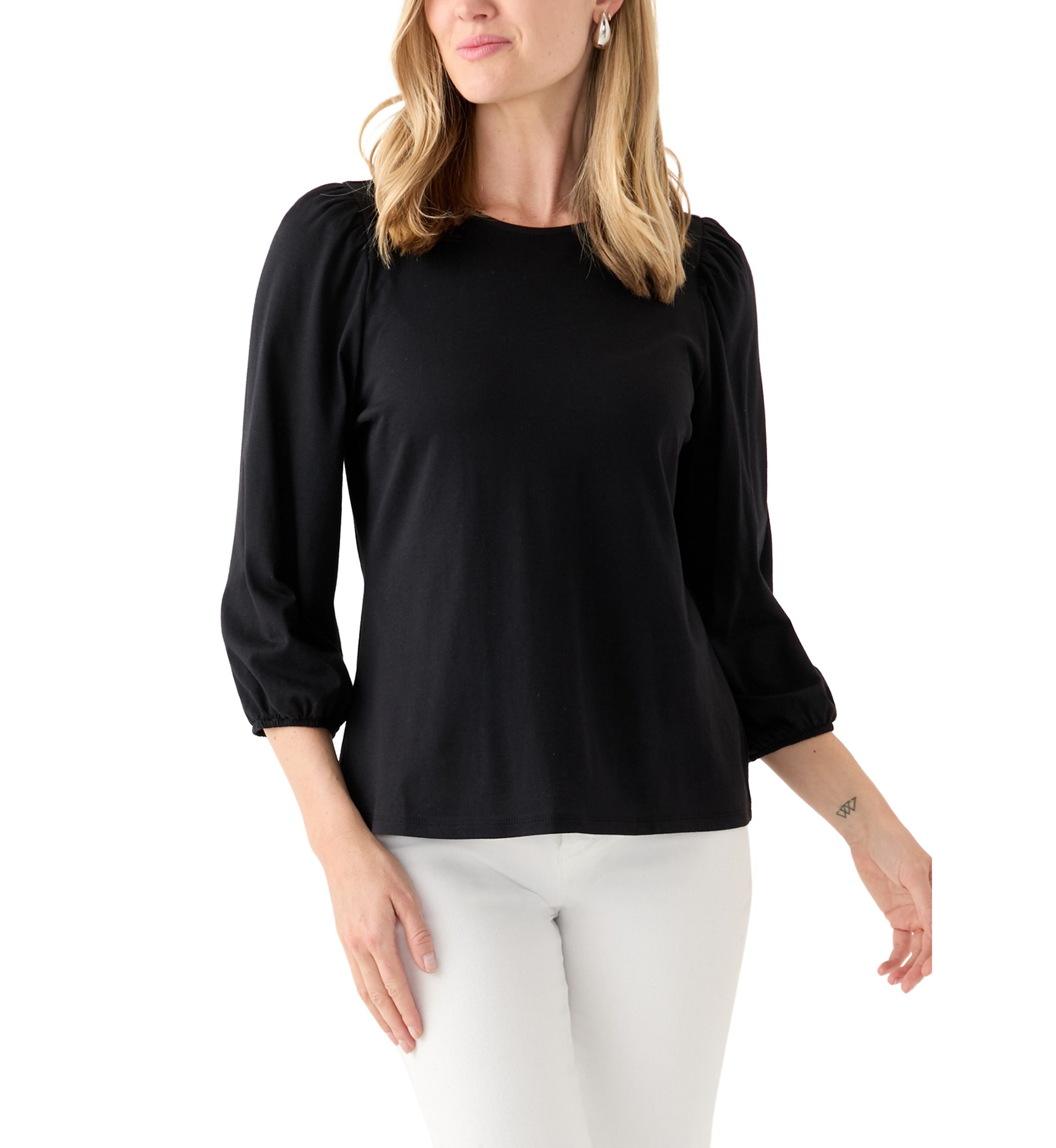 Petite 3/4 Puff Sleeve T-Shirt 
