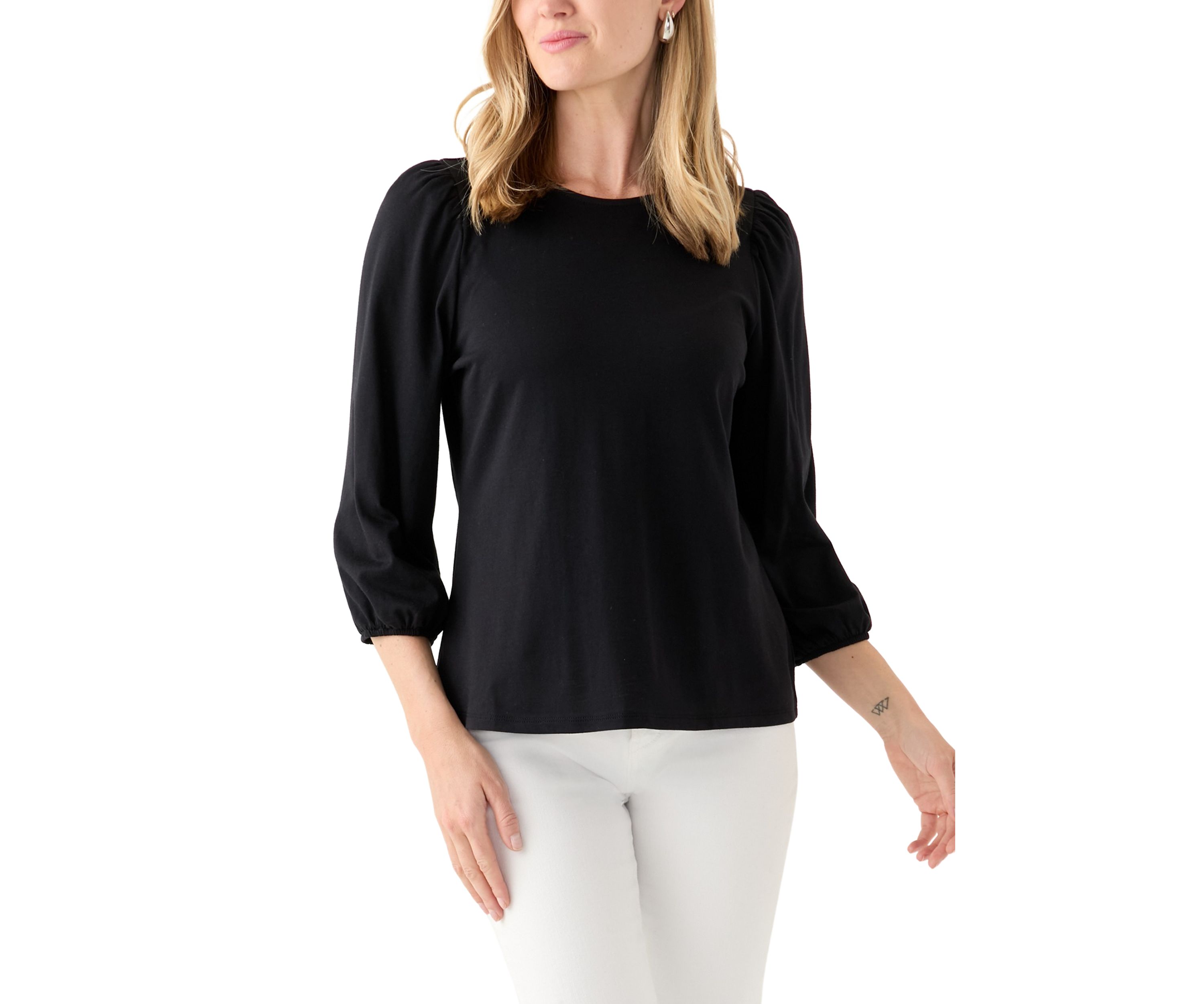 Petite 3/4 Puff Sleeve T-Shirt 