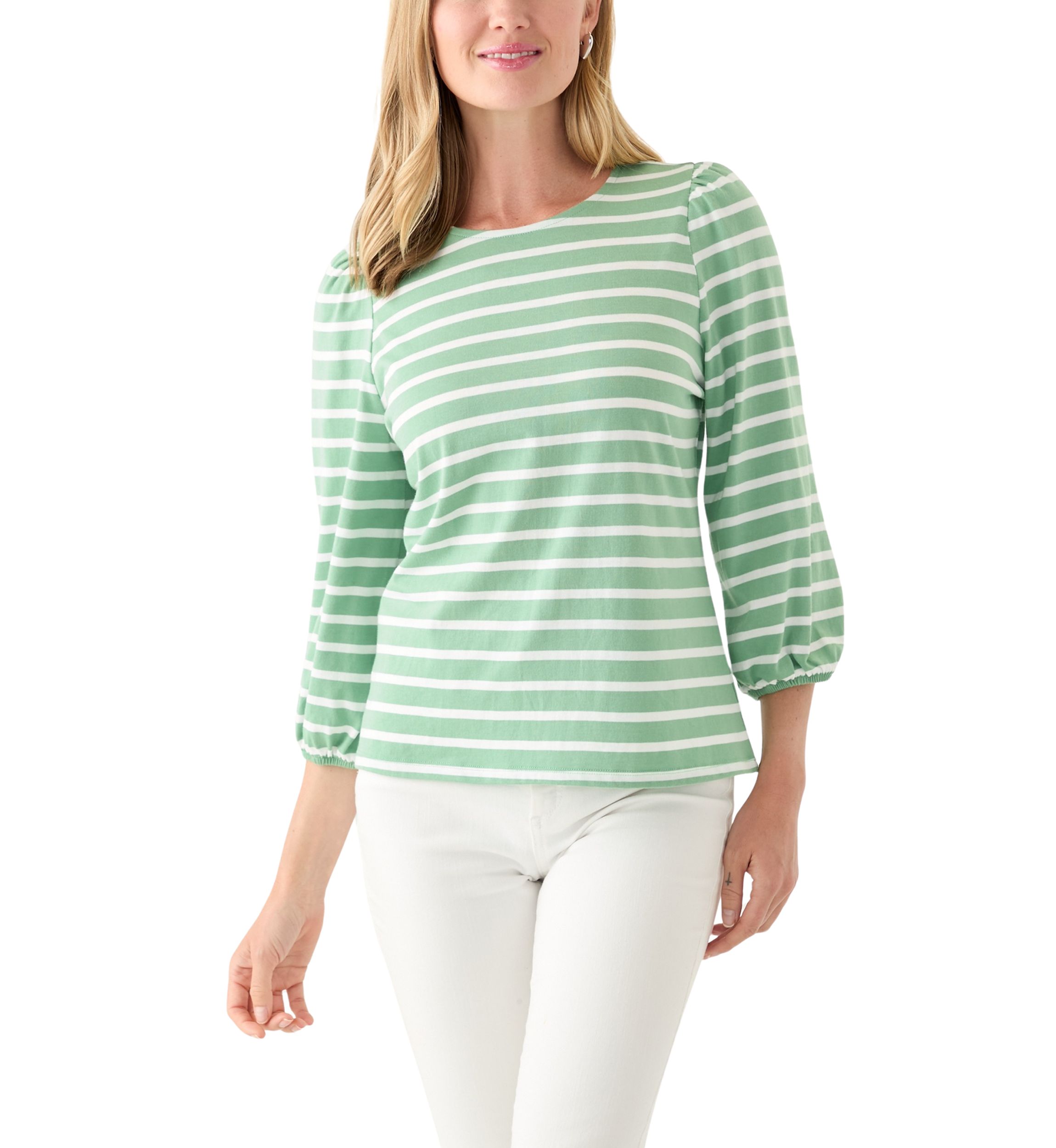 Petite 3/4 Puff Sleeve Top