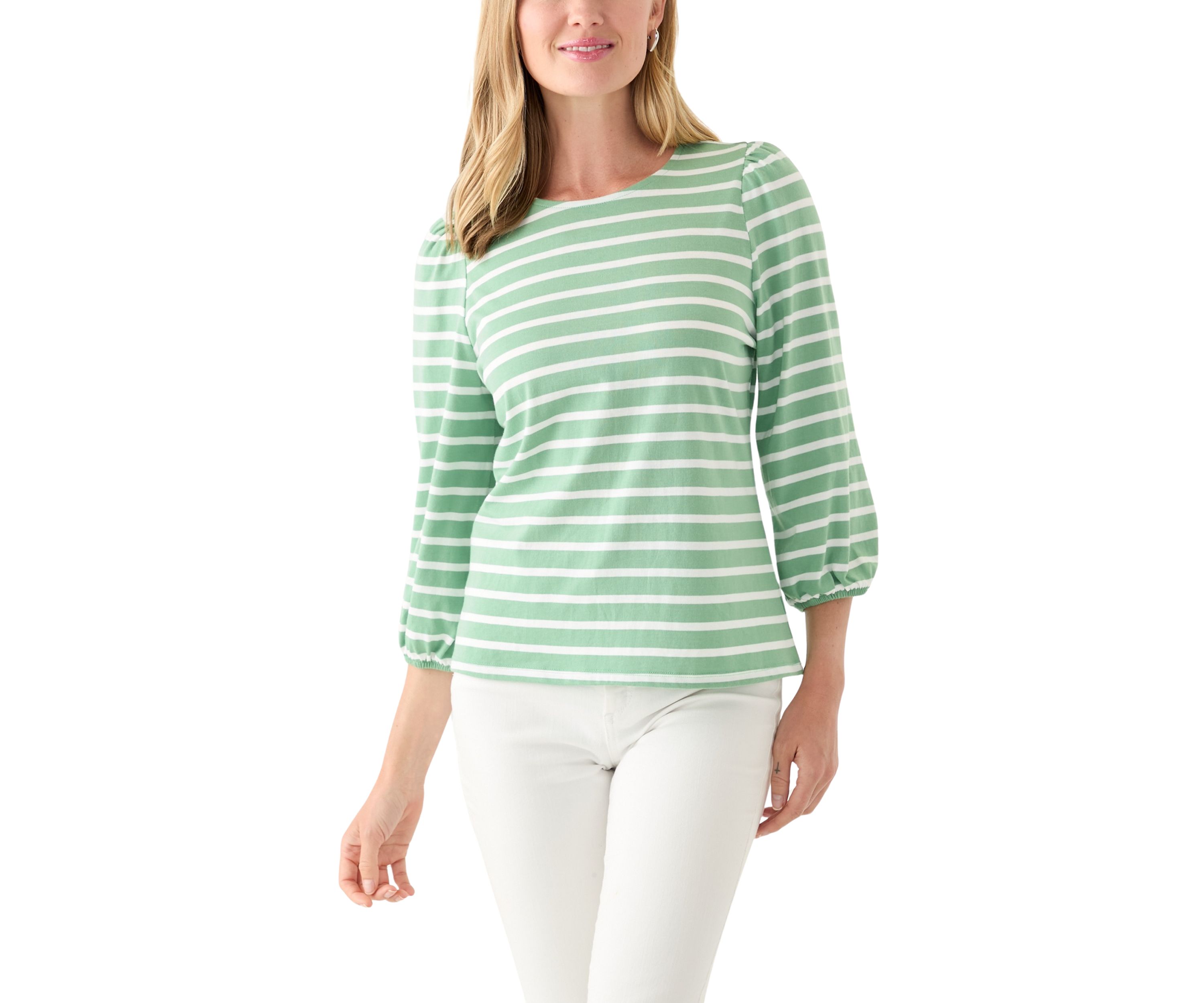 Petite 3/4 Puff Sleeve Top