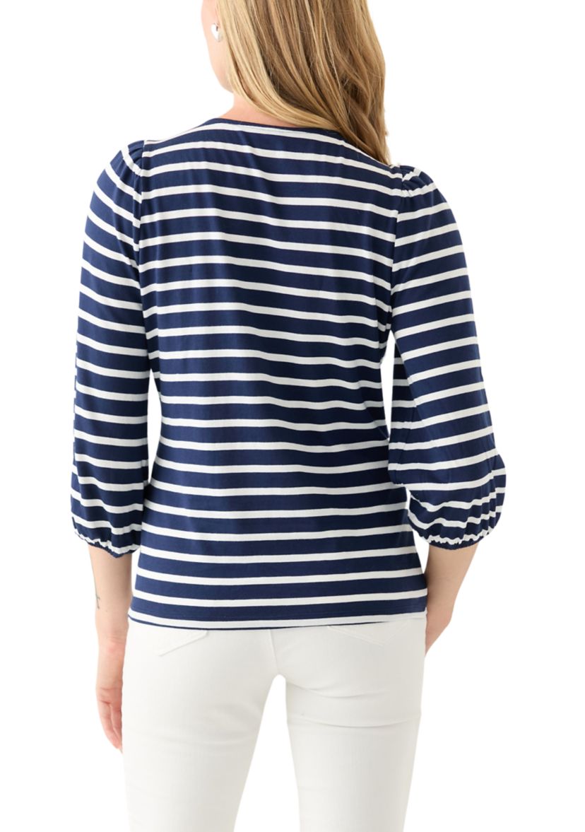 Petite 3/4 Puff Sleeve Top