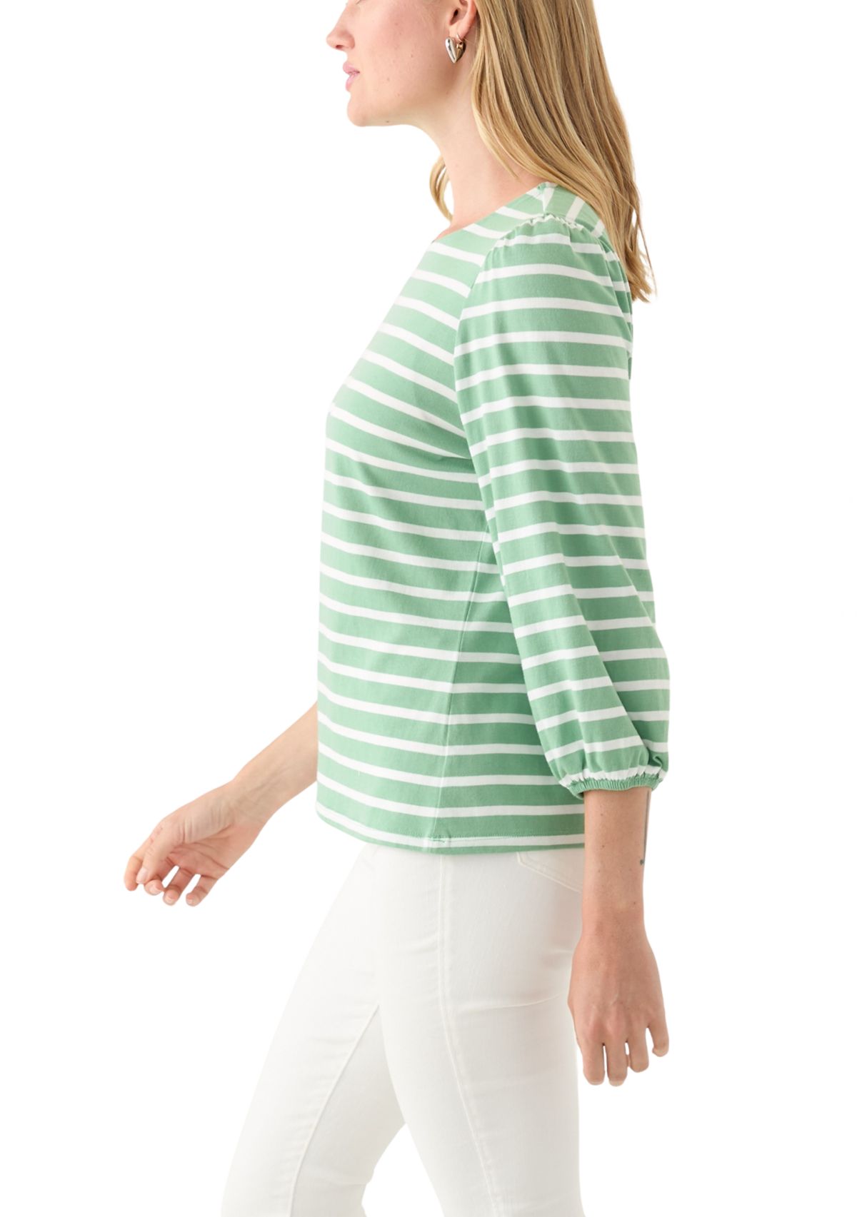 Petite 3/4 Puff Sleeve Top