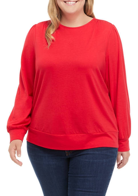Crown & Ivy™ Plus Size Long Sleeve Banded