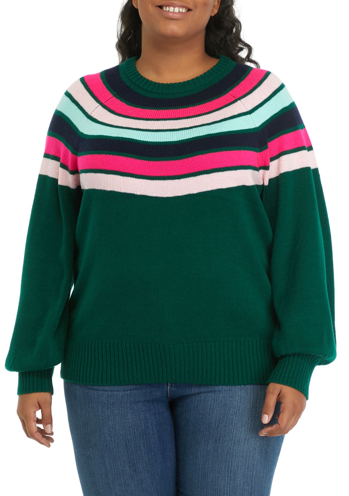 Plus Size Long Bishop Sleeve Sweater 