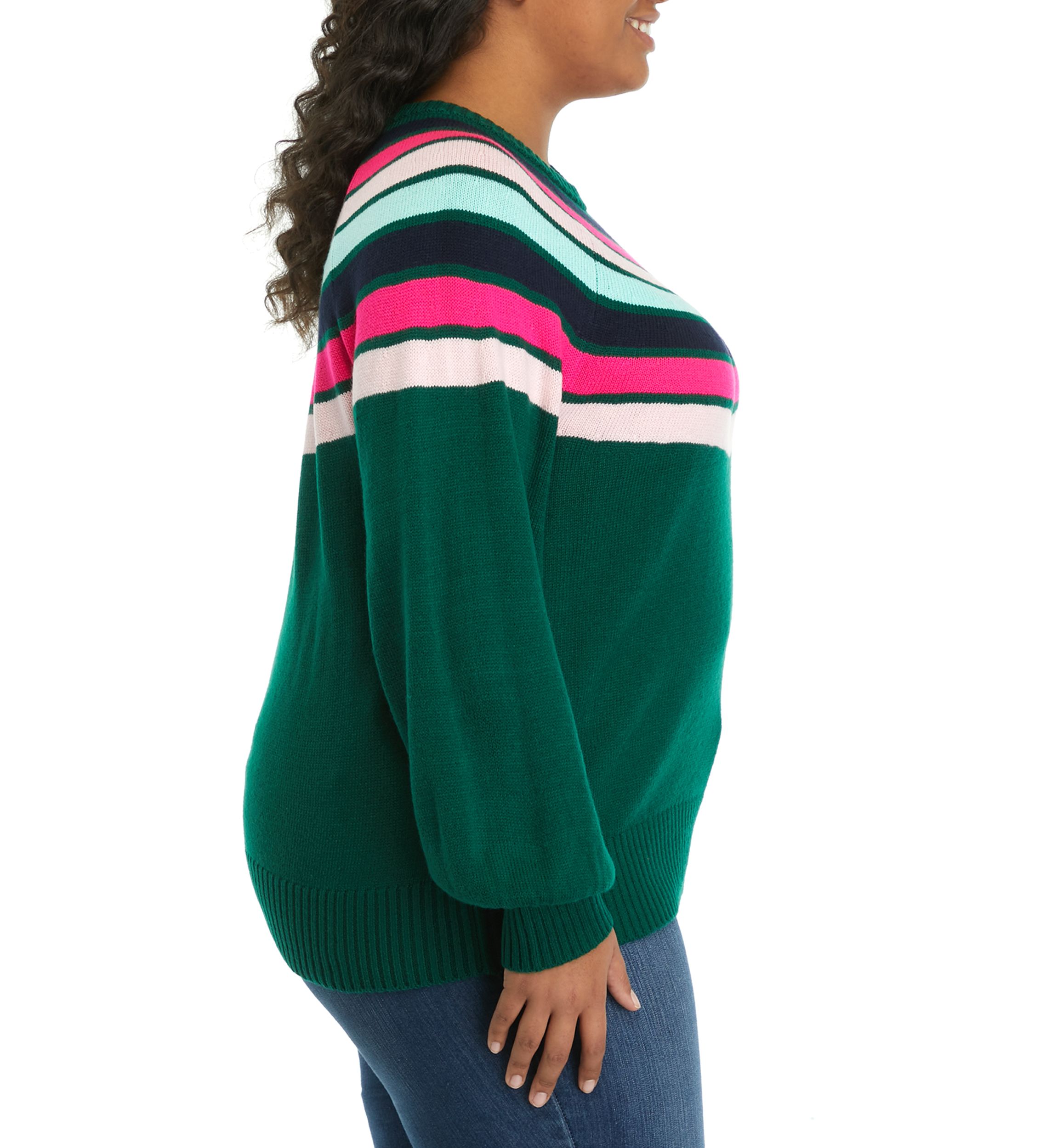 Plus Size Long Bishop Sleeve Sweater 
