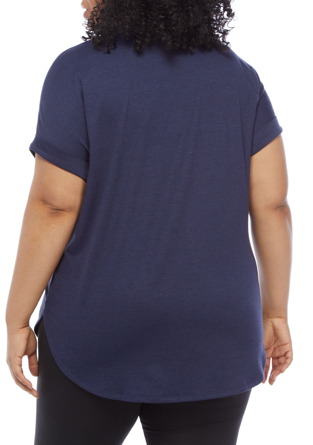 Plus Size Roll Sleeve Shirt 